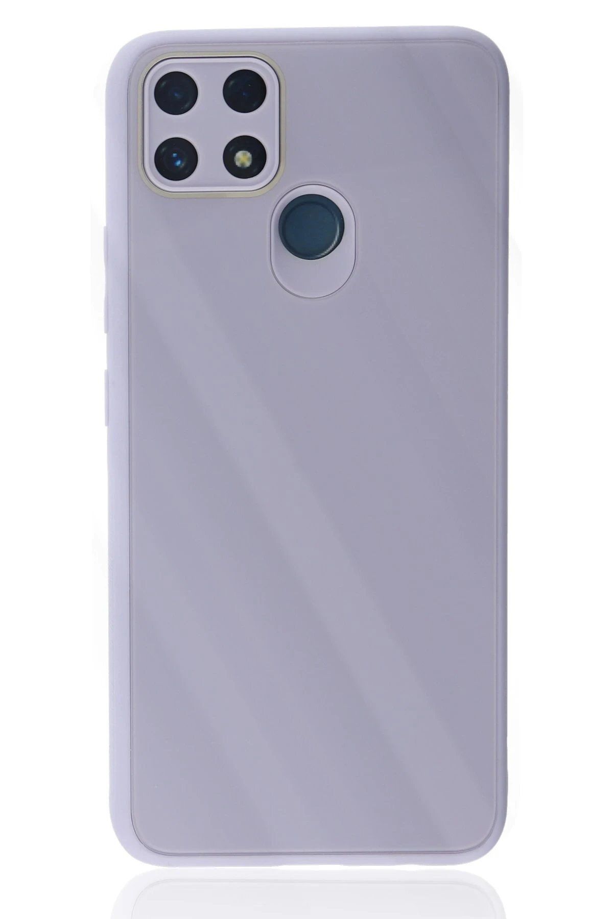 CepteToptan Newface Realme C25 Kılıf Glass Kapak - Lila
