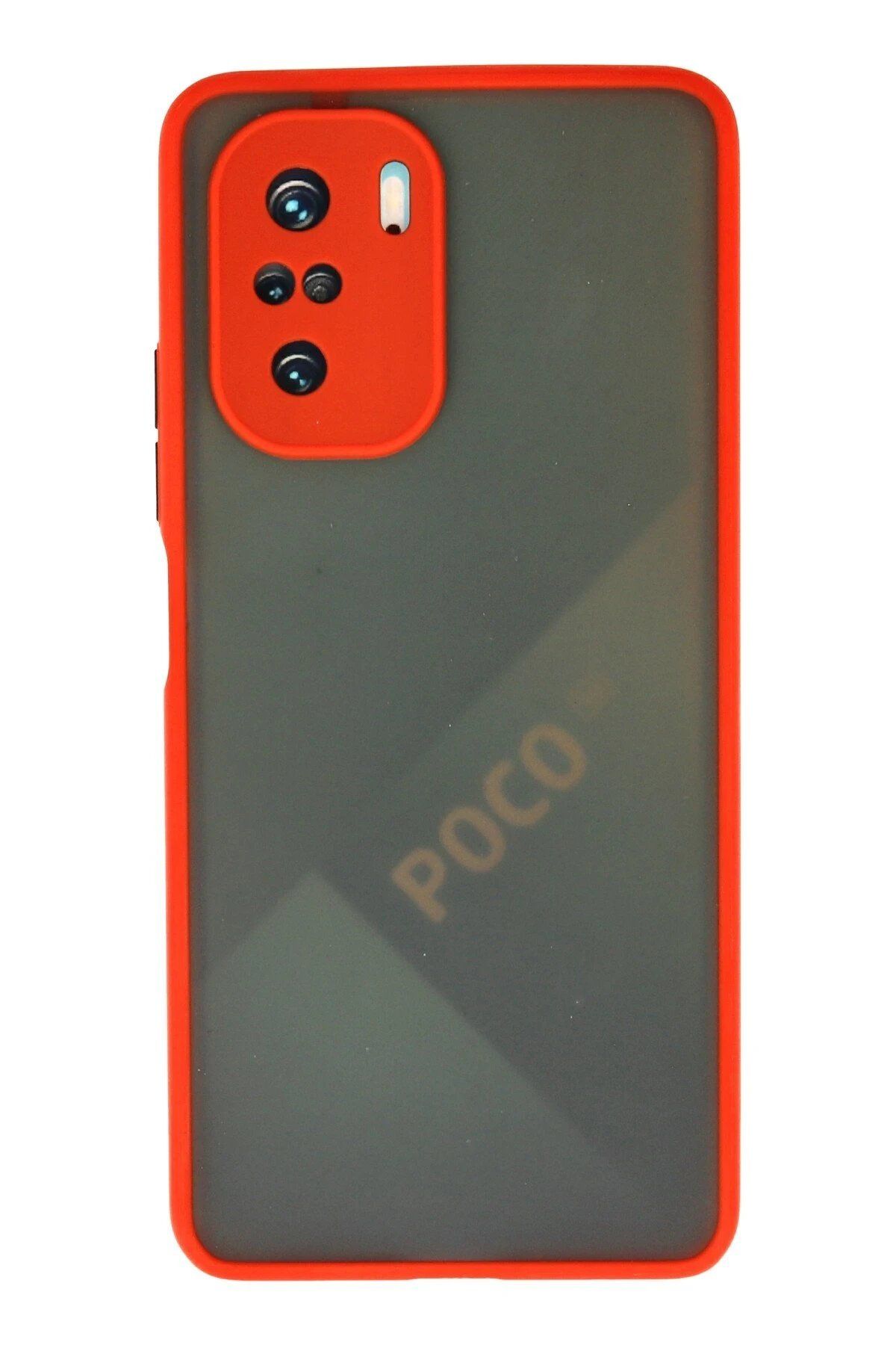 CepteToptan Newface Xiaomi Poco F3 Kılıf Montreal Silikon Kapak - Kırmızı