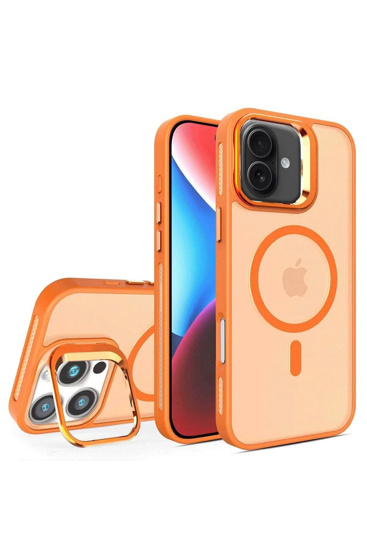 Joko iPhone 16 Flet Lens Magsafe Kapak - Turuncu