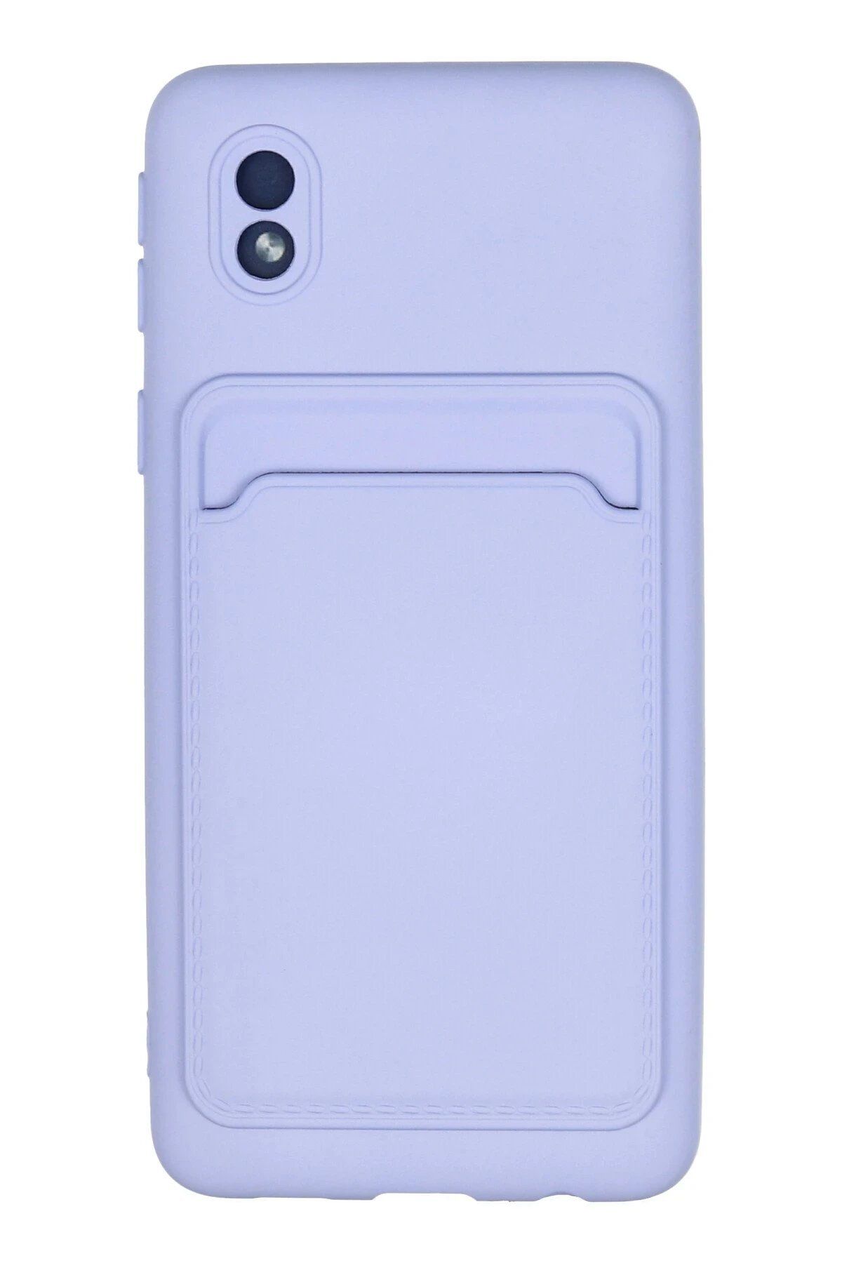CepteToptan Newface Samsung Galaxy A01 Core Kılıf Kelvin Kartvizitli Silikon - Lila