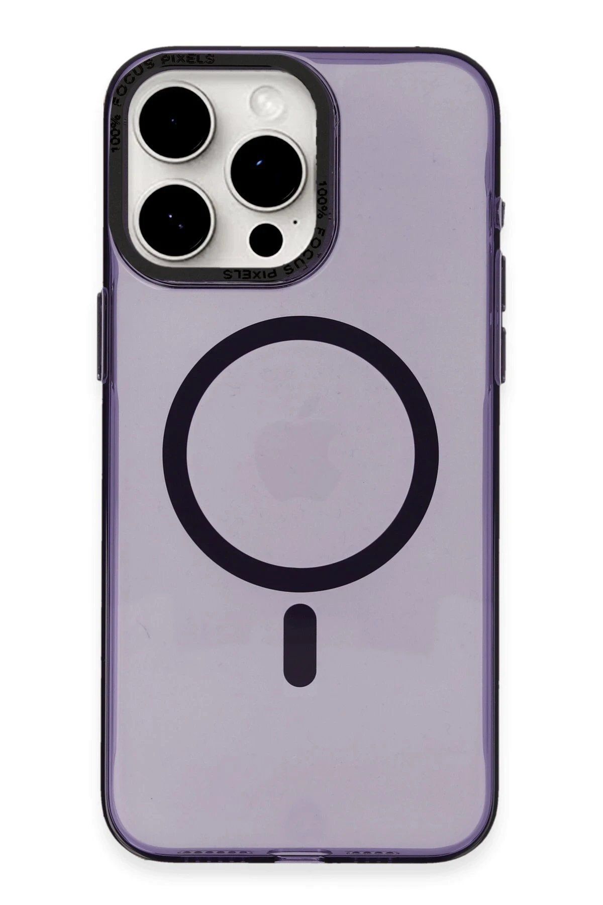 Toptan Bulurum iPhone 15 Pro Kılıf Anka PC Magneticsafe Sert Metal Kapak - Mor