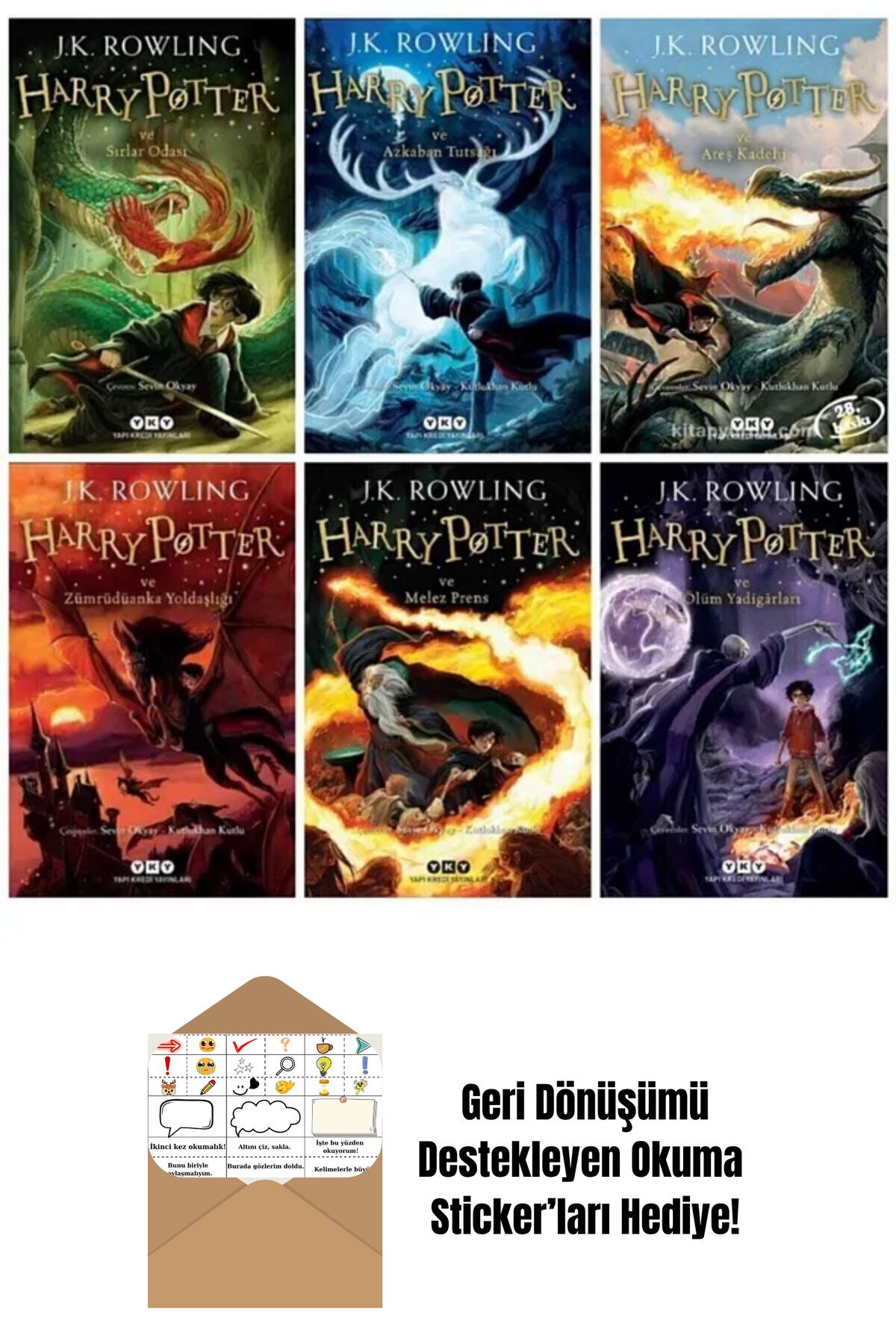 Yapı Kredi Yayınları Harry Potter 3-4-5-6-7-8 + Okuma Sticker'ları