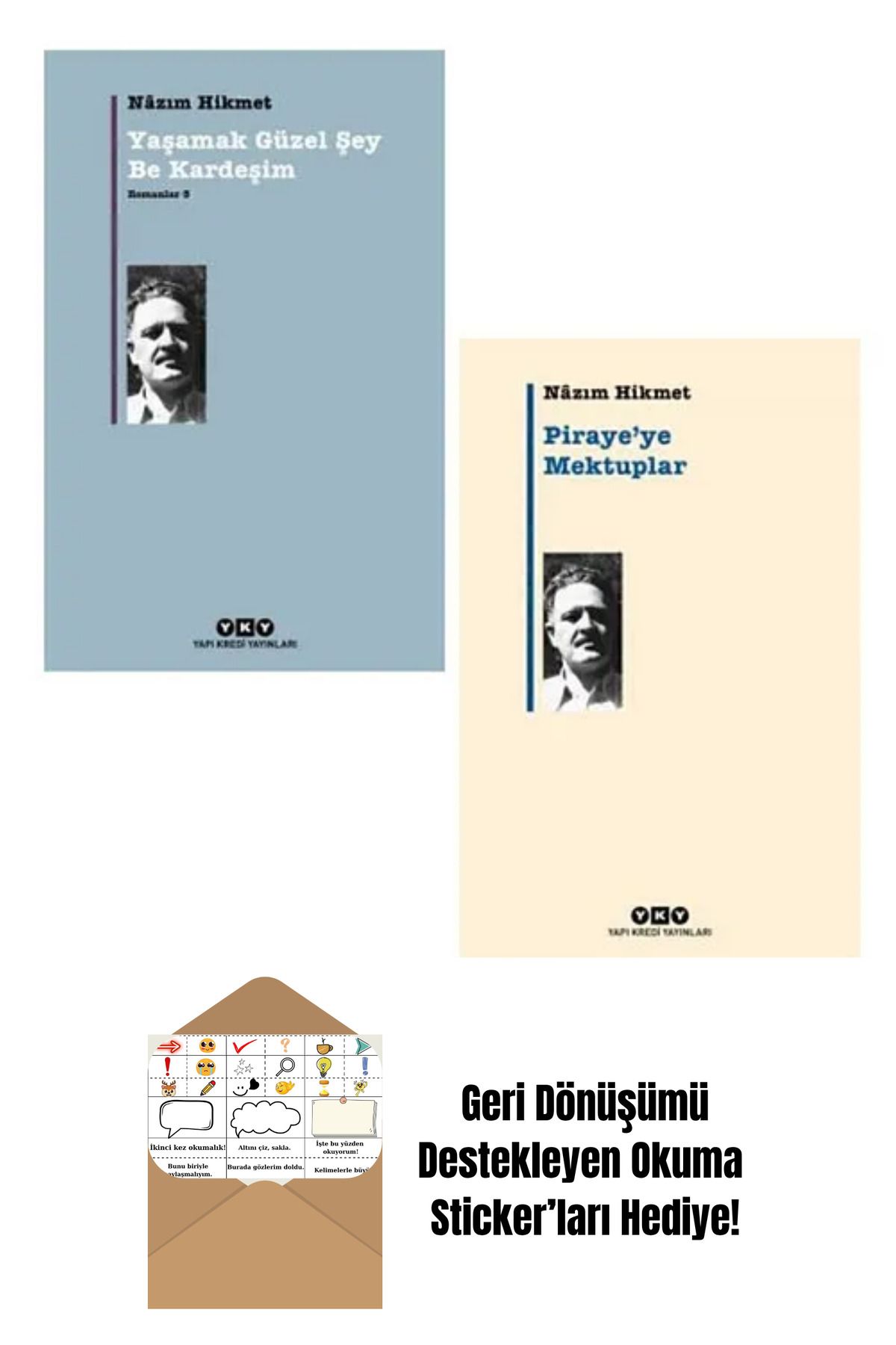 Yapı Kredi Yayınları Nazım Hikmet 2 Kitap Set + Okuma Sticker'ları