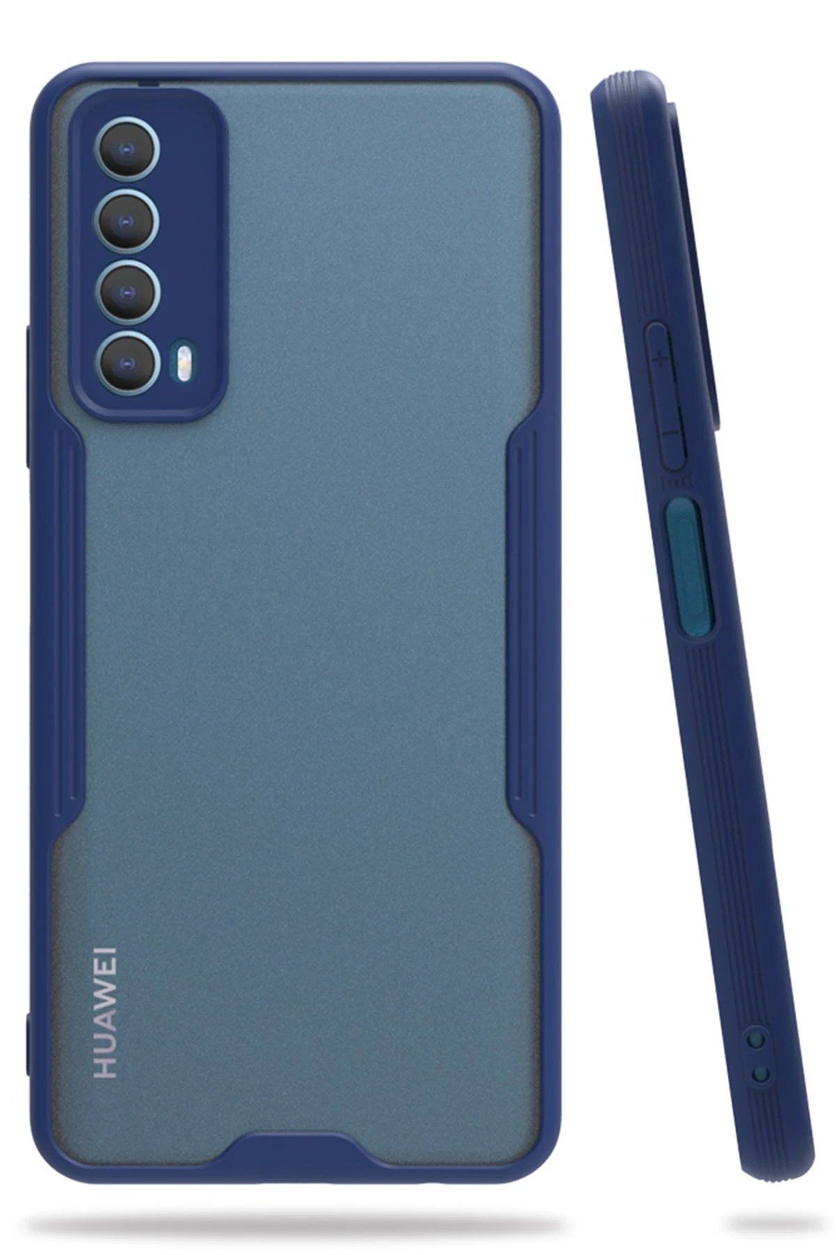 Toptan Bulurum Newface Huawei P Smart 2021 Kılıf Platin Silikon - Lacivert