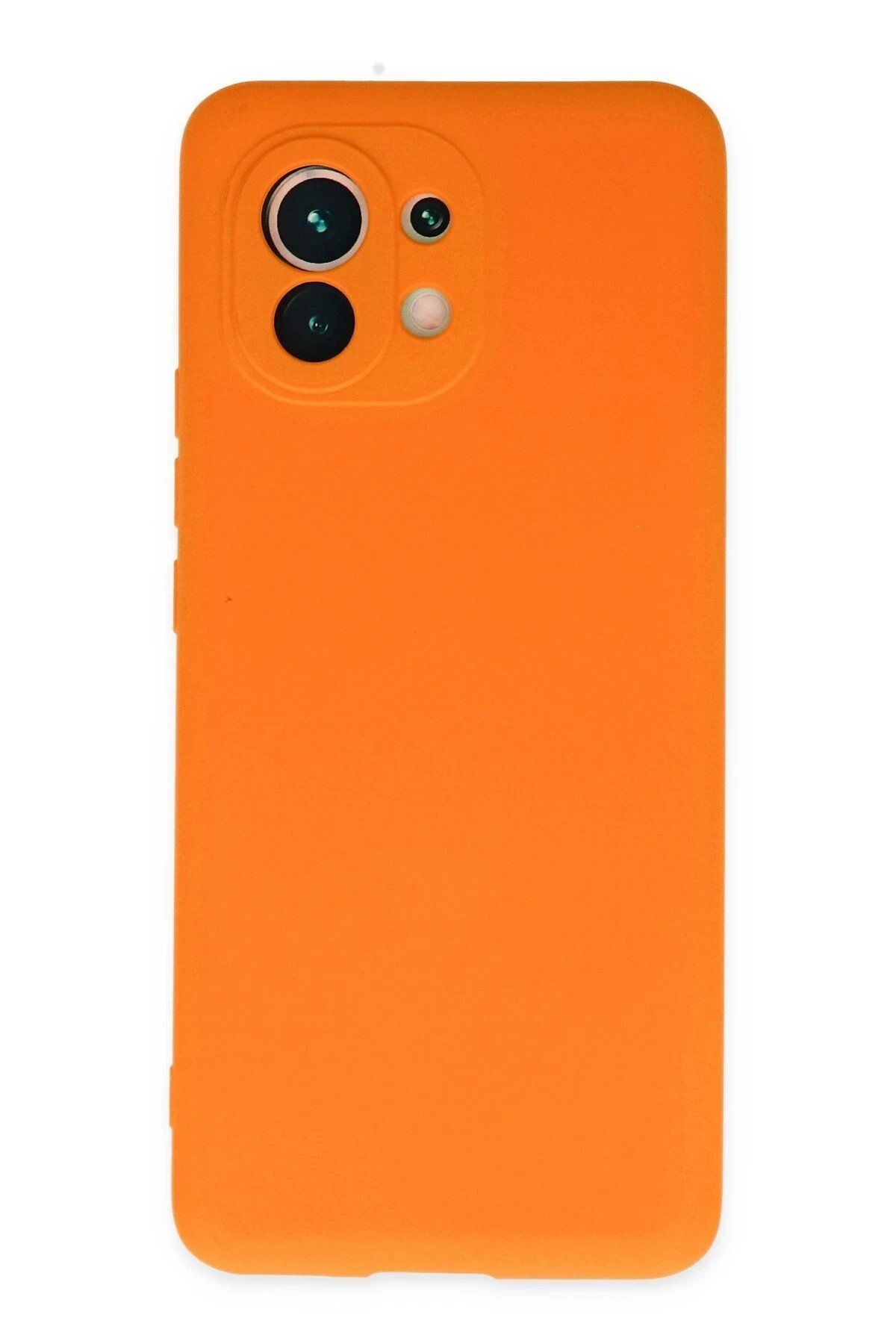 CepteToptan Newface Xiaomi Mi 11 Kılıf Nano içi Kadife Silikon - Turuncu