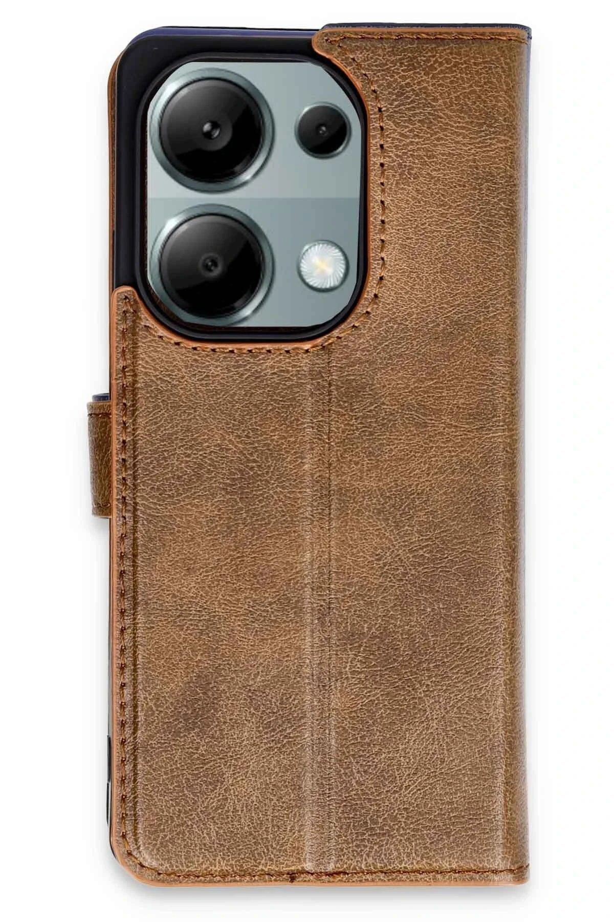CepteToptan Newface Xiaomi Redmi Note 13 Pro 4G Kılıf Trend S Plus Kapaklı Kılıf - Taba