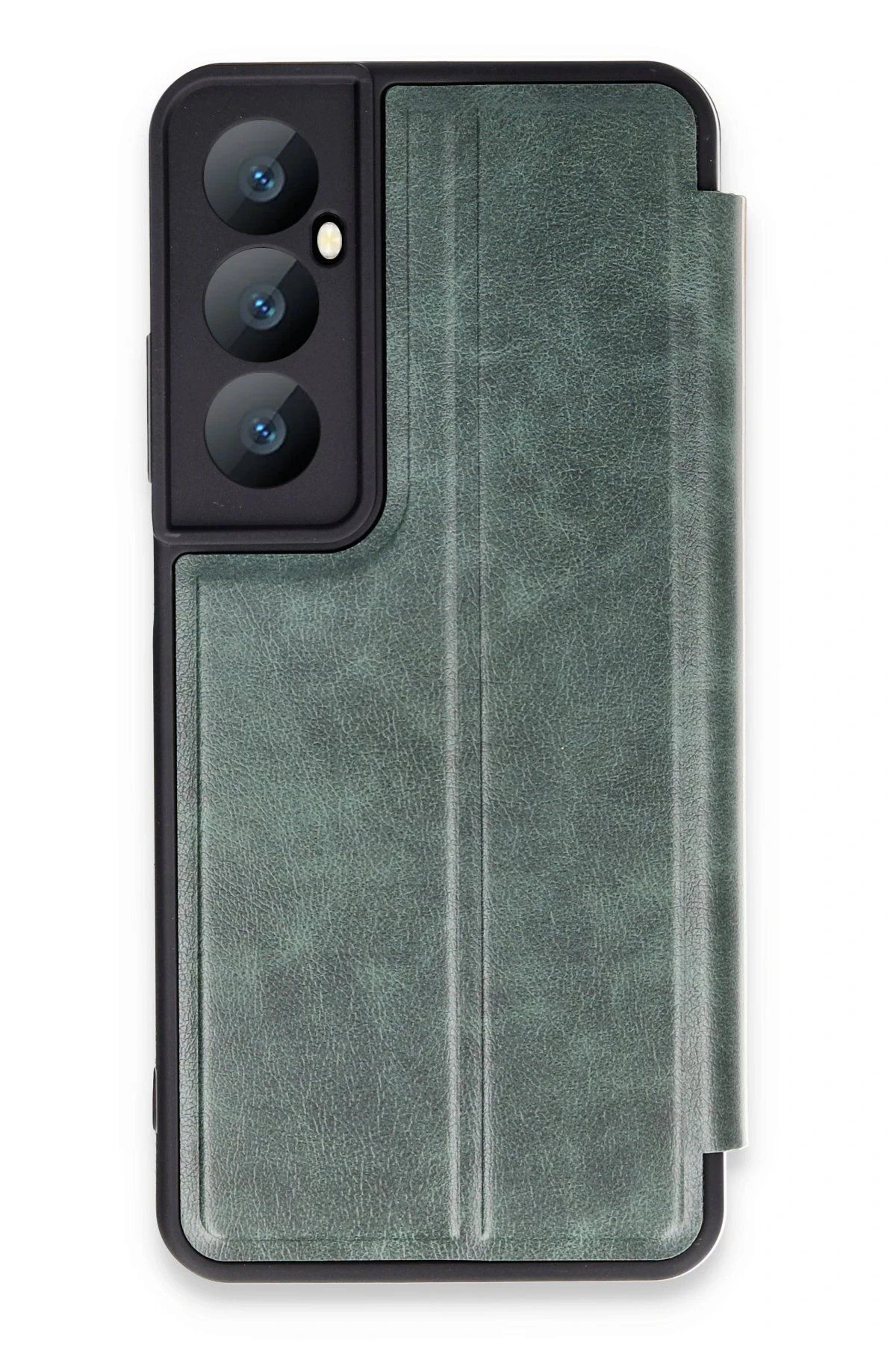 CepteToptan Newface Realme C65 Kılıf Flip Cover - Koyu Yeşil