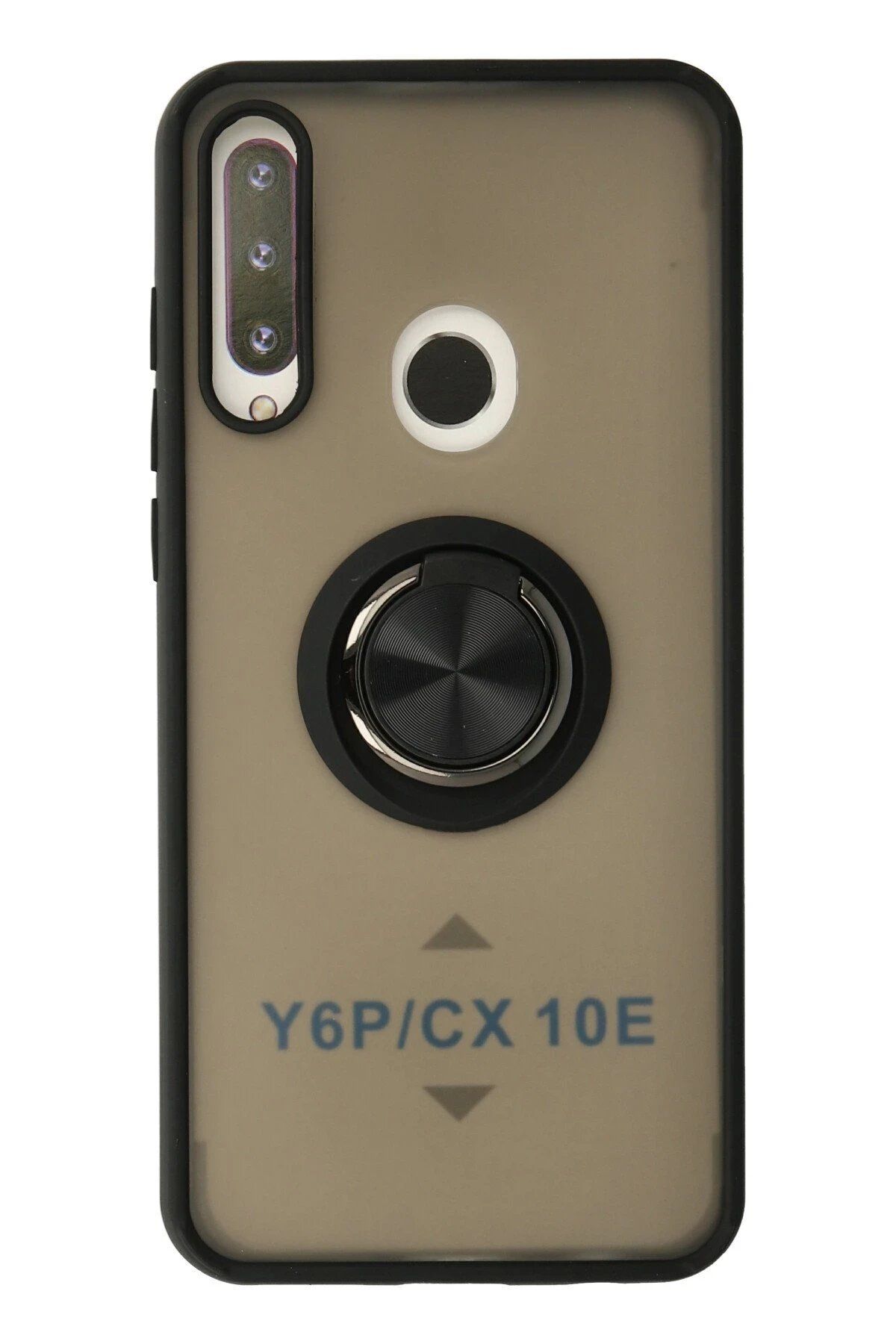 CepteToptan Newface Huawei Y6P Kılıf Montreal Yüzüklü Silikon Kapak - Siyah