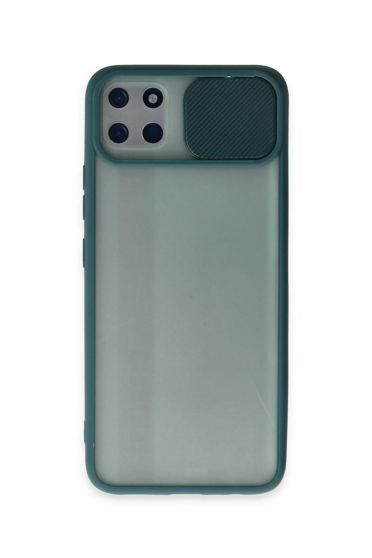 CepteToptan Newface Realme C11 Kılıf Palm Buzlu Kamera Sürgülü Silikon - Yeşil