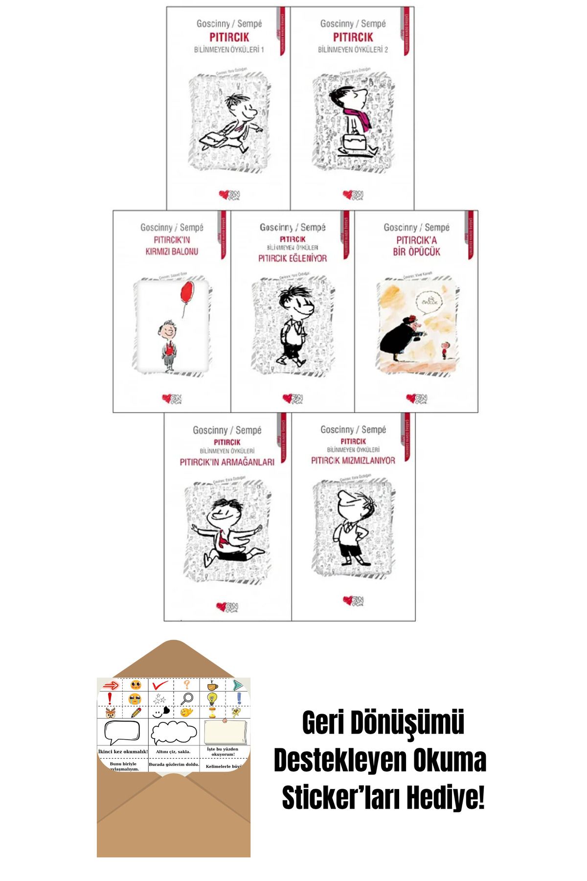 Can Yayınları Pıtırcık 7 Kitap Set + Okuma Sticker'ları