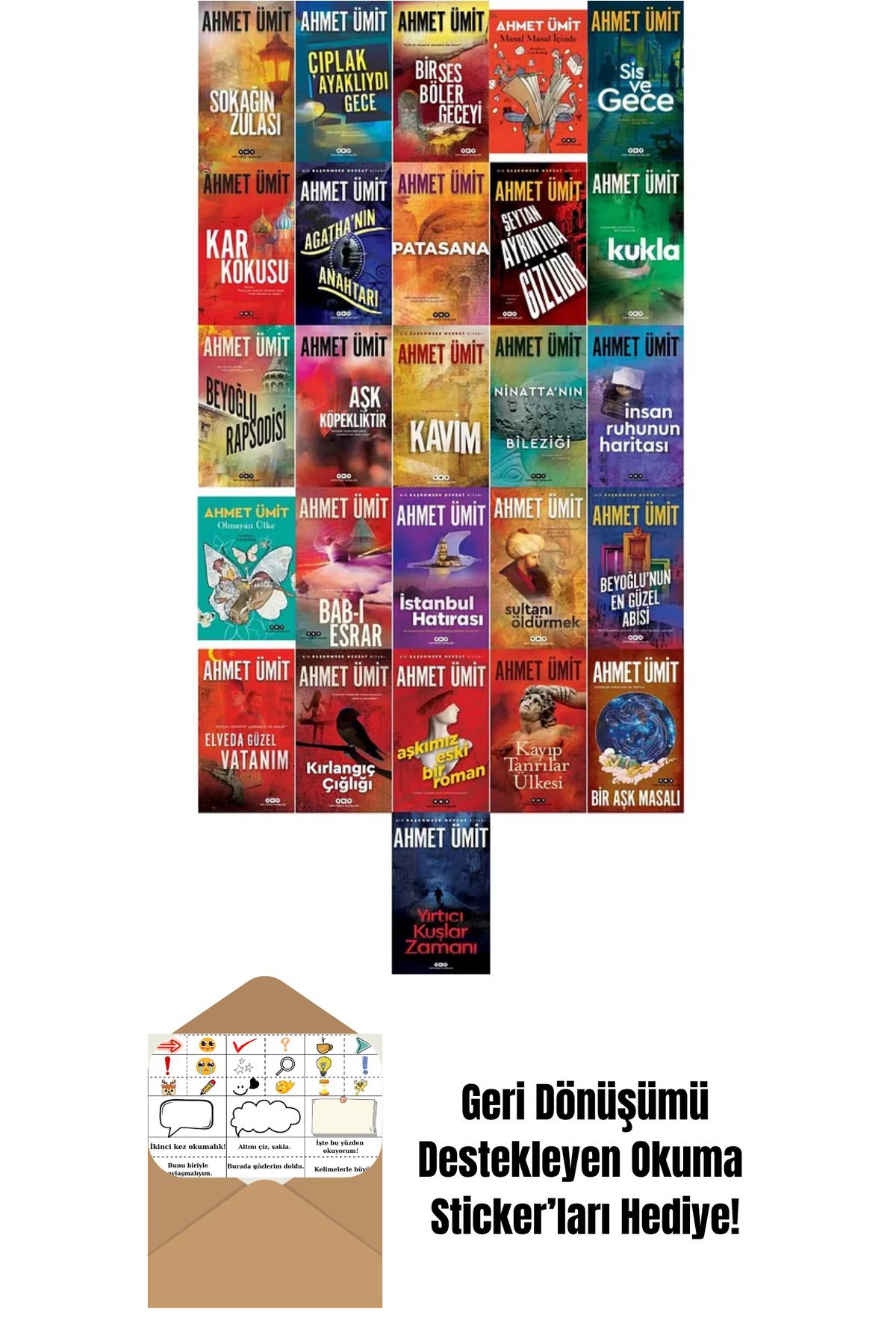 Yapı Kredi Yayınları Ahmet Ümit 26 Kitaplık Set + Okuma Sticker'ları