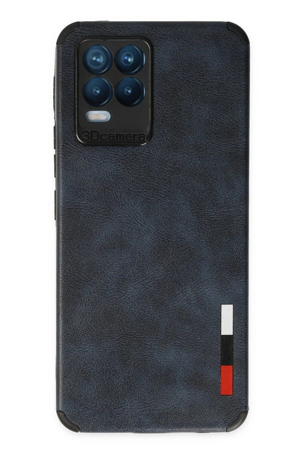 CepteToptan Newface Realme 8 Kılıf Loop Deri Silikon - Lacivert