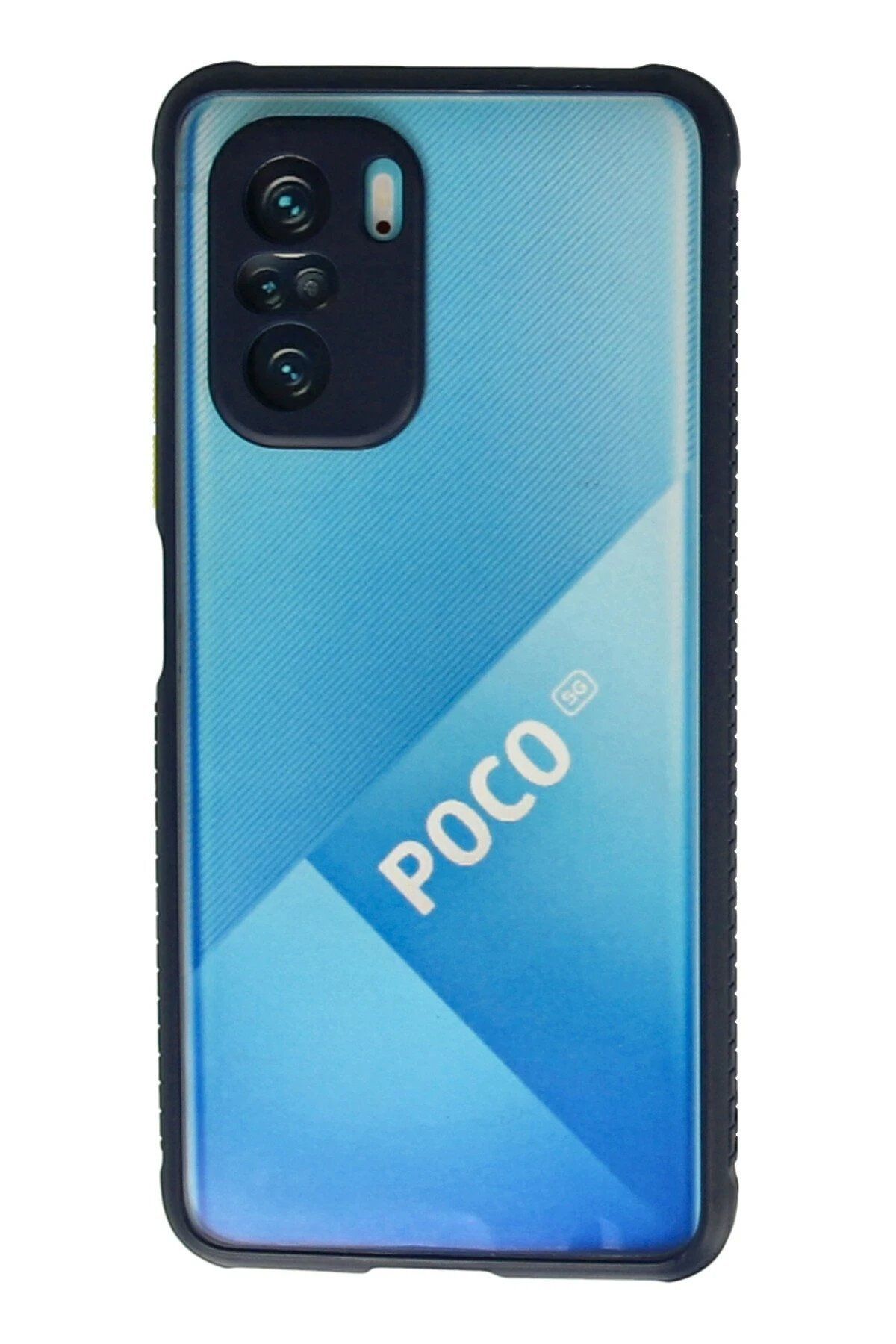 CepteToptan Newface Xiaomi Poco F3 Kılıf Miami Şeffaf Silikon - Lacivert