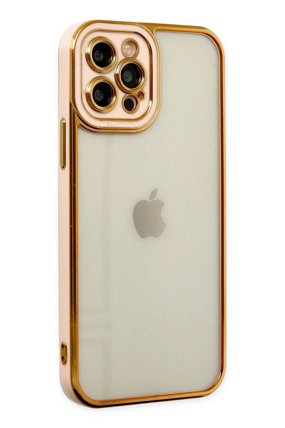 CepteToptan Newface iPhone 12 Pro Max Kılıf Liva Lens Silikon - Rose