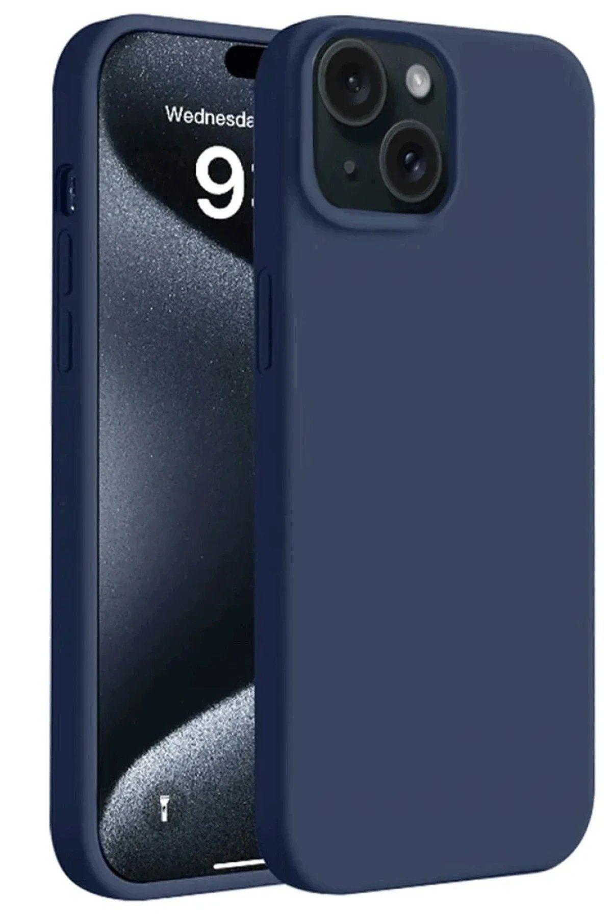CepteToptan Newface iPhone 15 Kılıf First Silikon - Lacivert