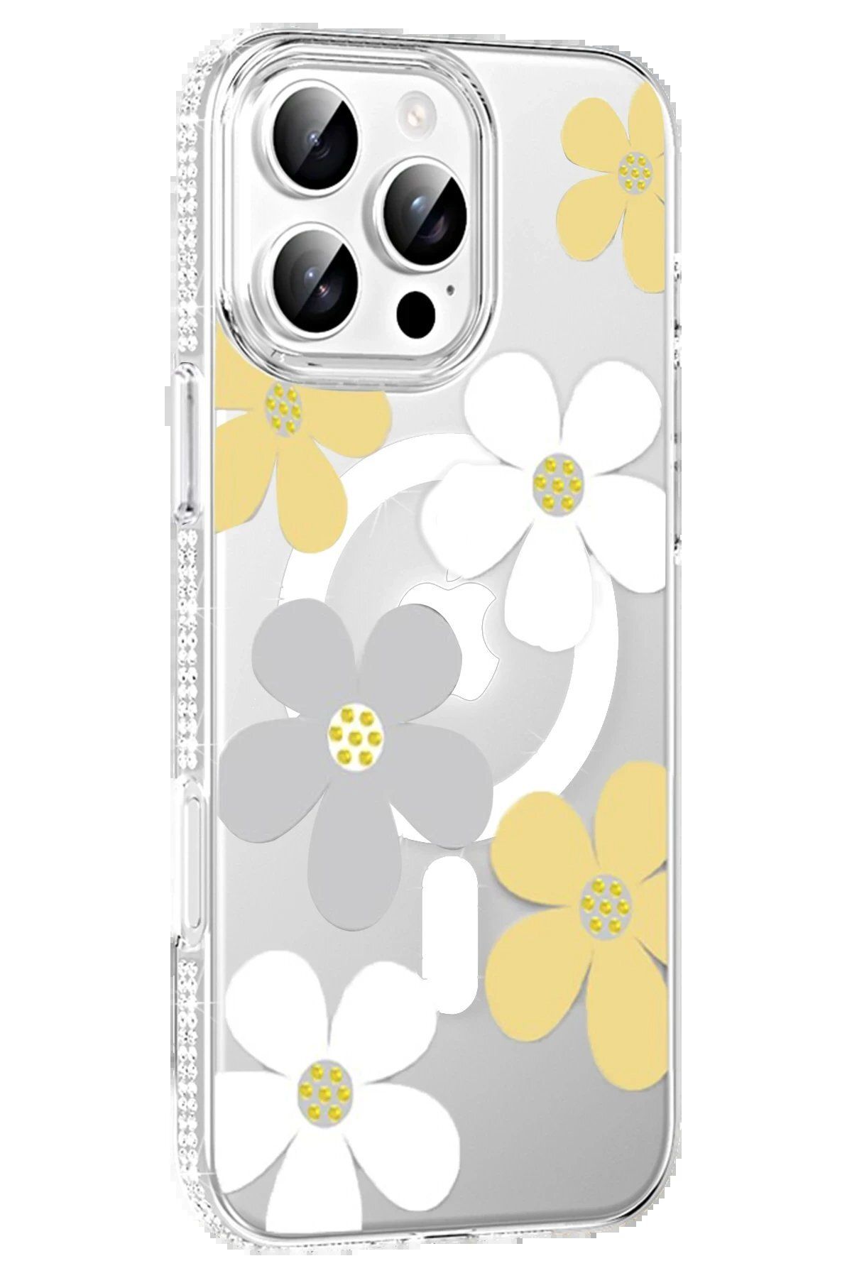 CepteToptan Joko Apple iPhone 16 Pro Floral Magsafe Kapak - Sarı