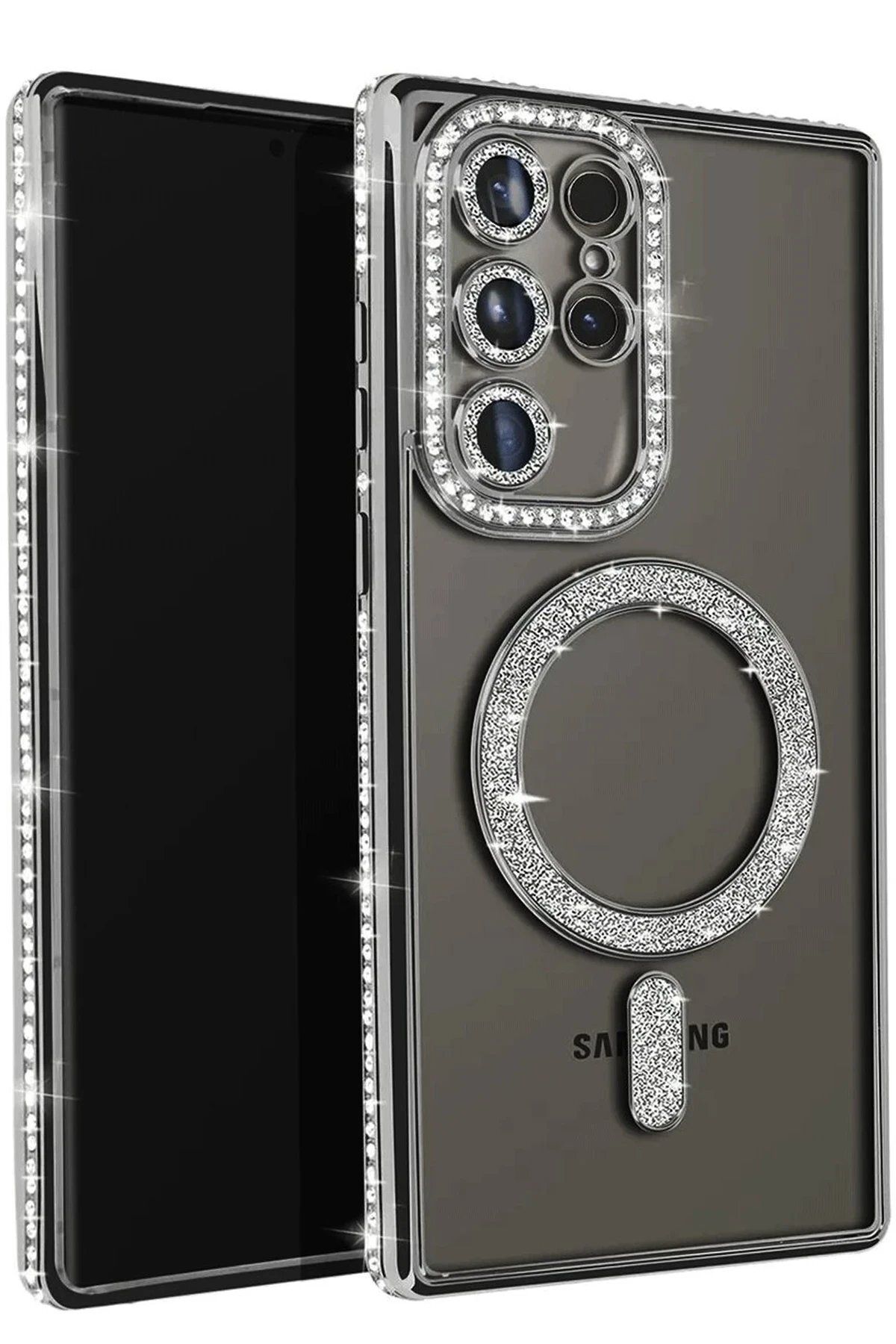 CepteToptan Newface Samsung Galaxy S23 Ultra Joke Simli Magneticsafe Kılıf - Siyah