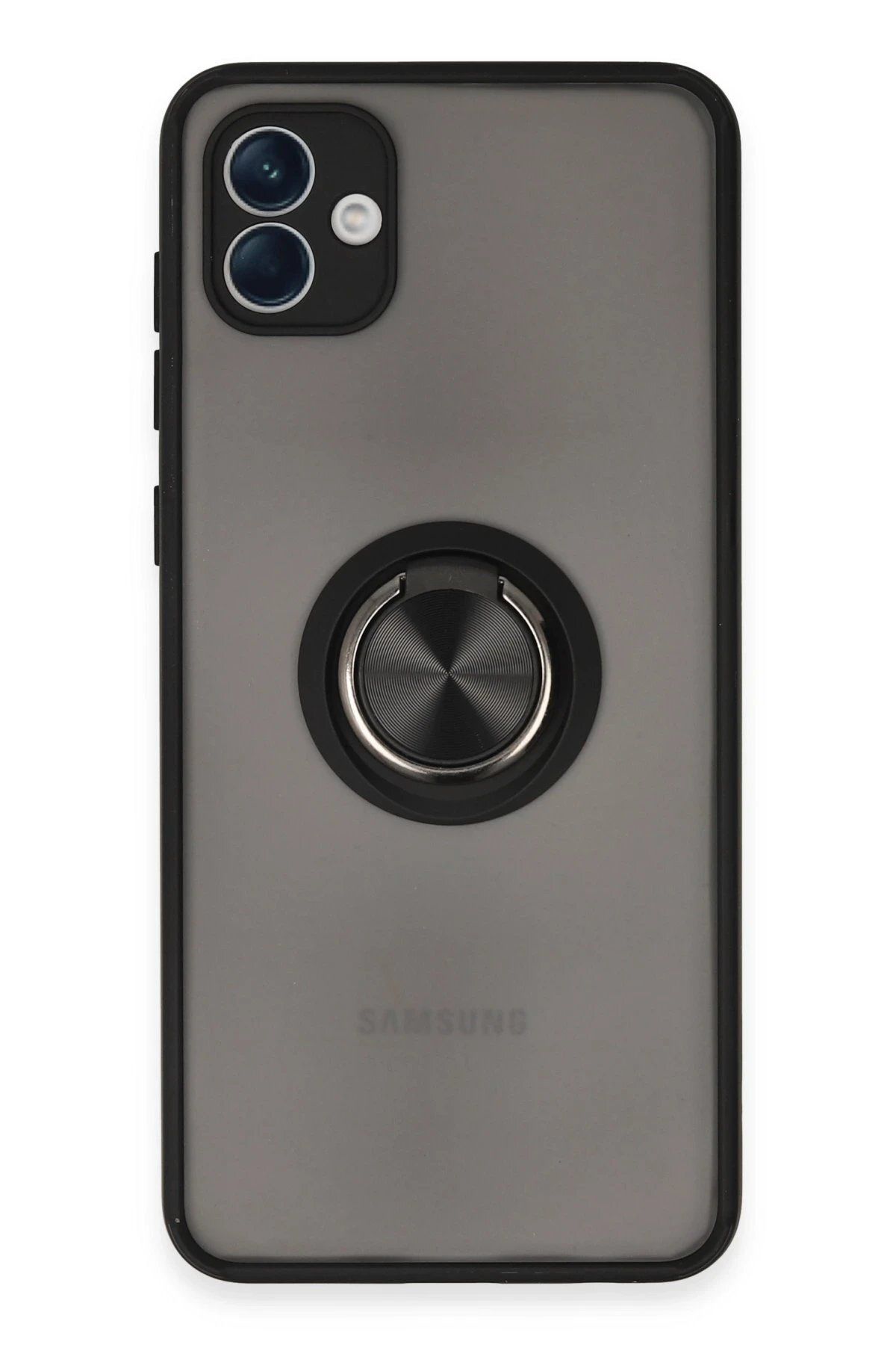 CepteToptan Newface Samsung Galaxy A04 Kılıf Montreal Yüzüklü Silikon Kapak - Siyah