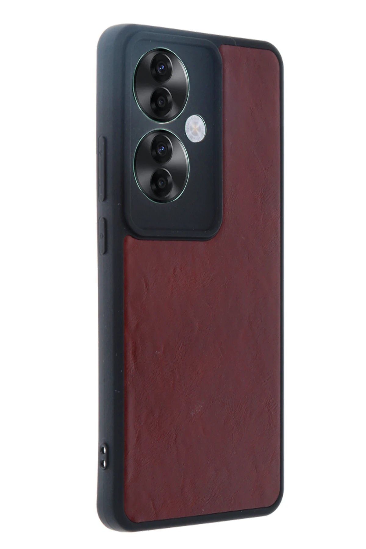 CepteToptan Newface Oppo Reno 11F Kılıf Aras Deri Kapak - Bordo