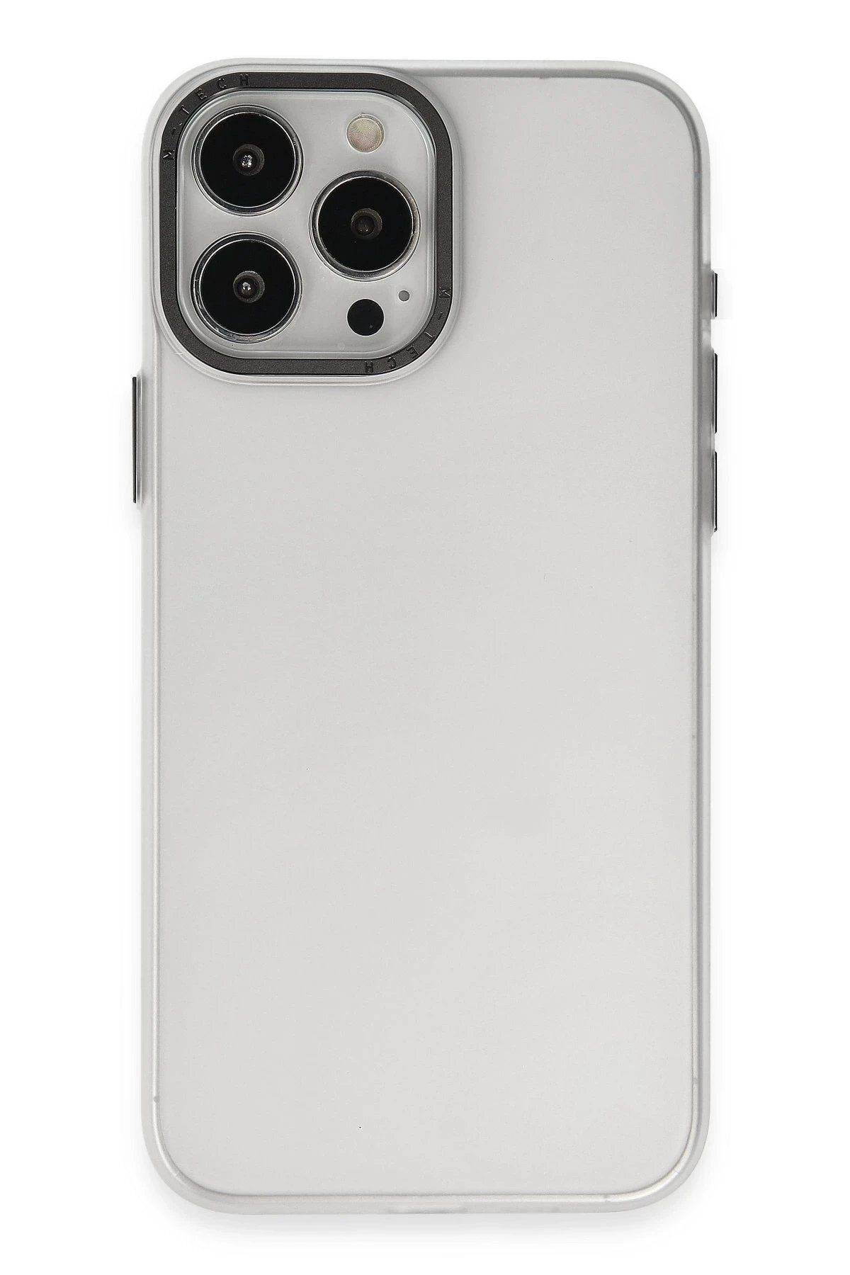 CepteToptan Newface iPhone 15 Pro Max Kılıf Modos Metal Kapak - Şeffaf