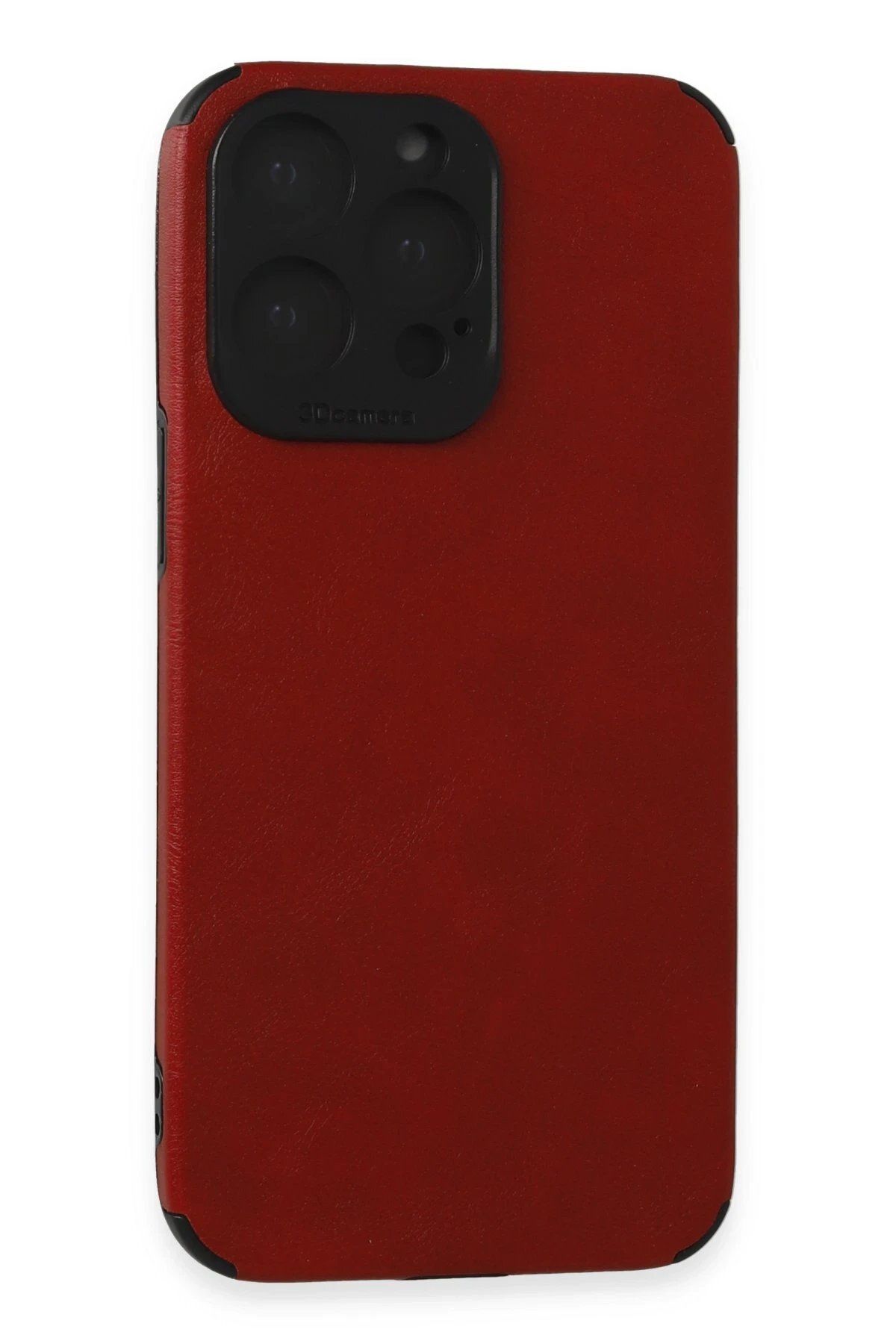 CepteToptan Newface iPhone 15 Pro Max Kılıf Loop Deri Silikon - Kırmızı