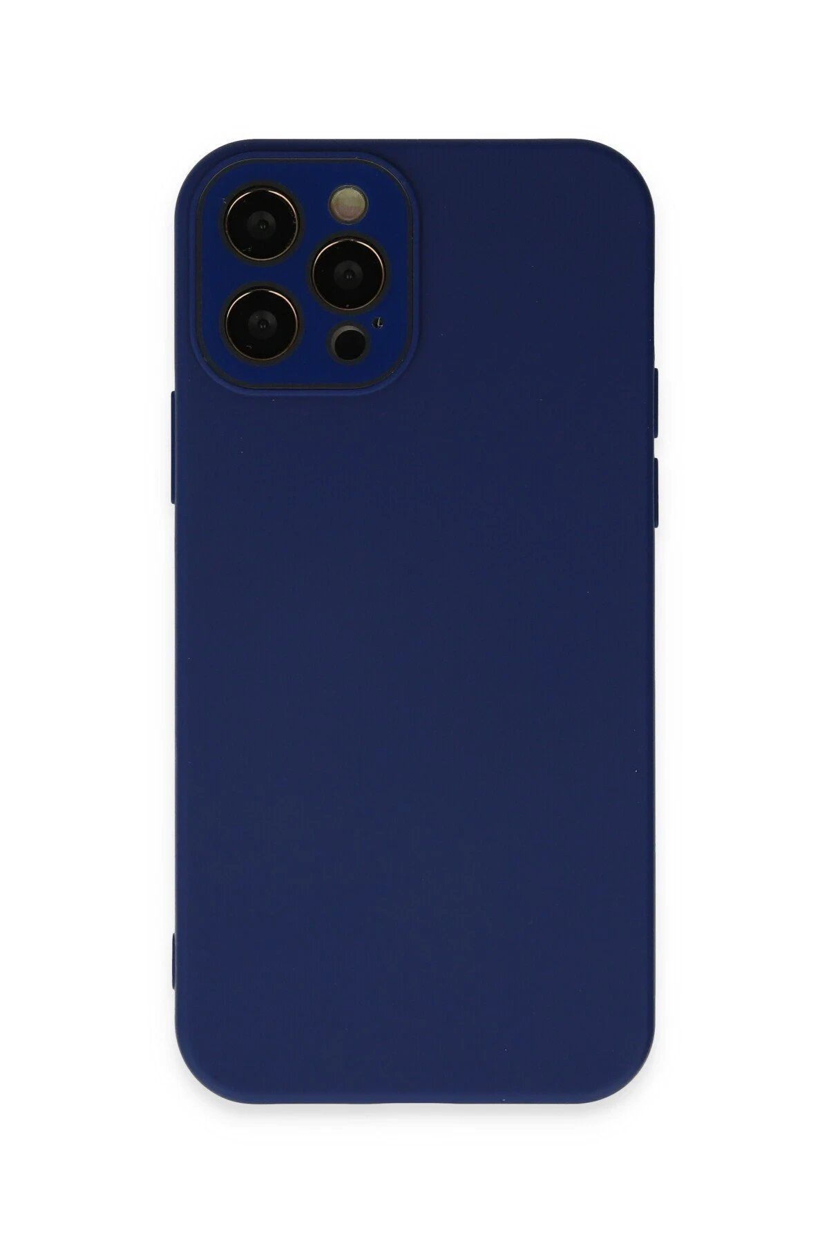 CepteToptan Newface iPhone 12 Pro Max Kılıf Lansman Glass Kapak - Sky Blue