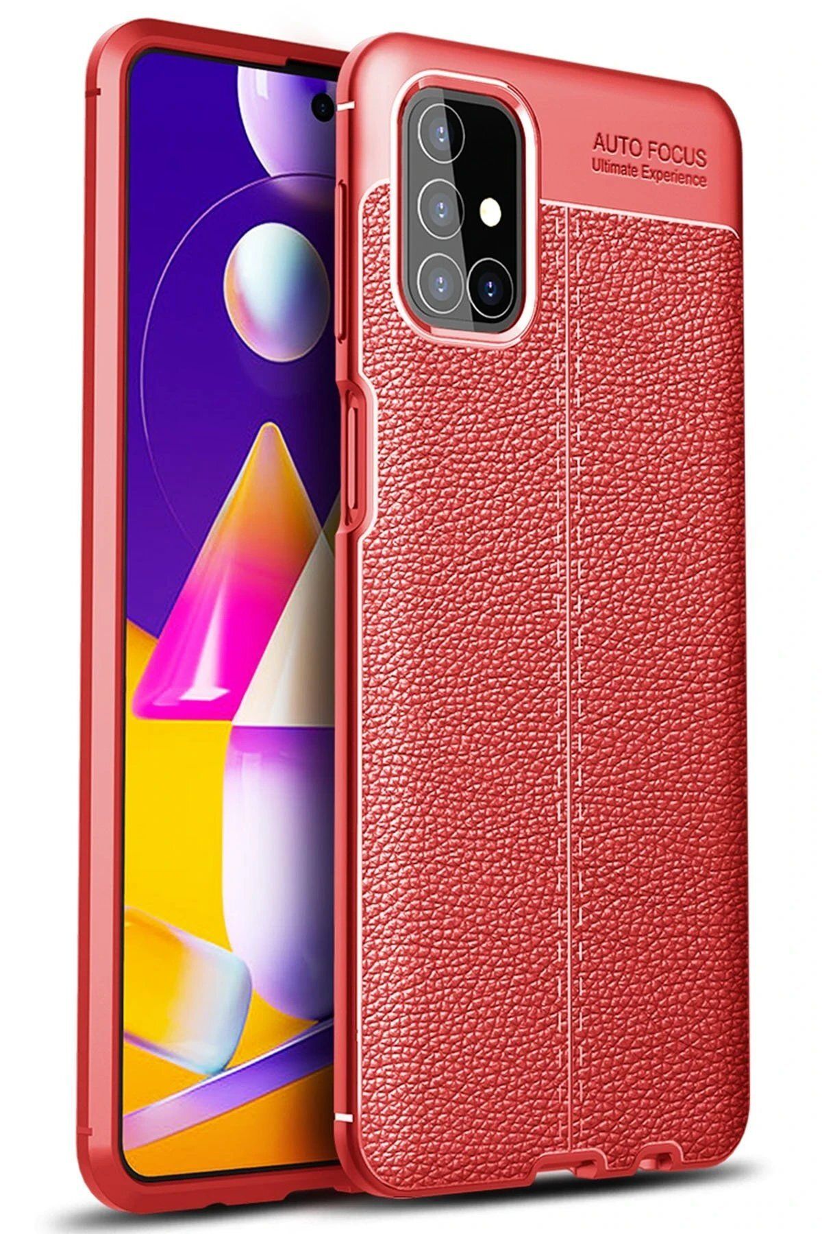 CepteToptan Newface Samsung Galaxy M31S Kılıf Auto Focus Kapak - Kırmızı