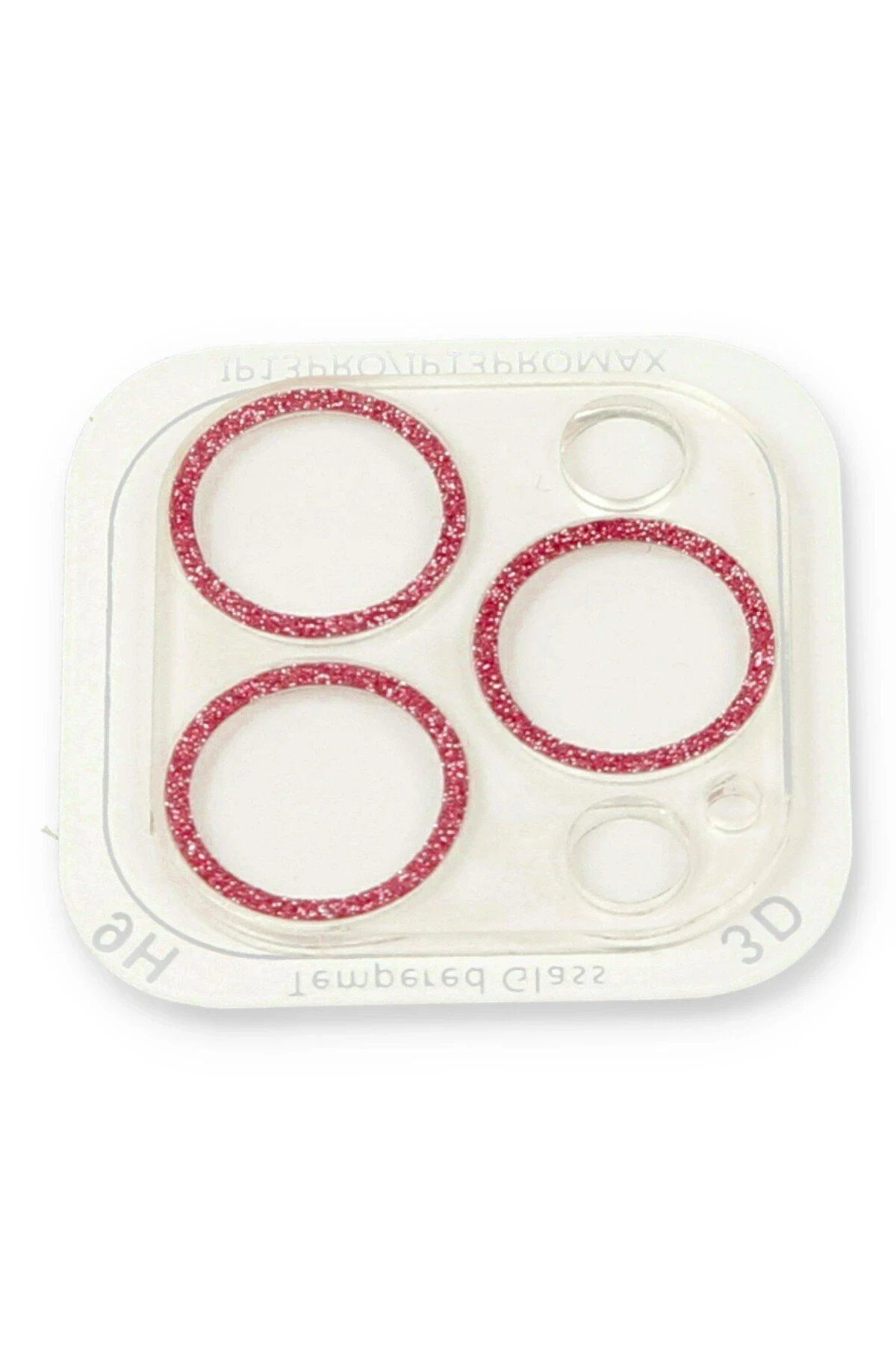 CepteToptan 13 Pro Max  Uyumlu Shine Kamera Lens Koruma Cam - Pembe