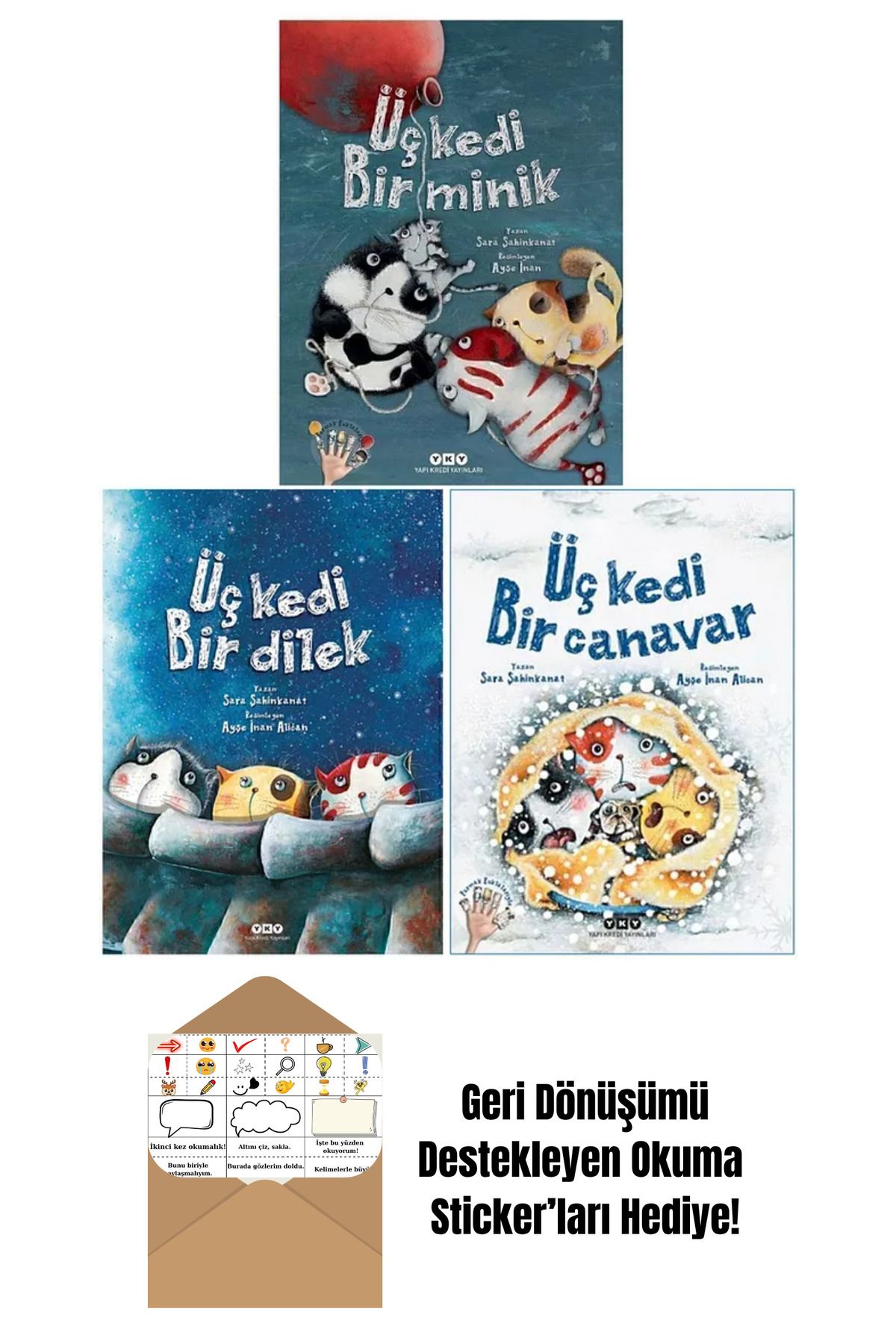 Yapı Kredi Yayınları Sara Şahinkanat 3 Kitap Set + Okuma Sticker'ları