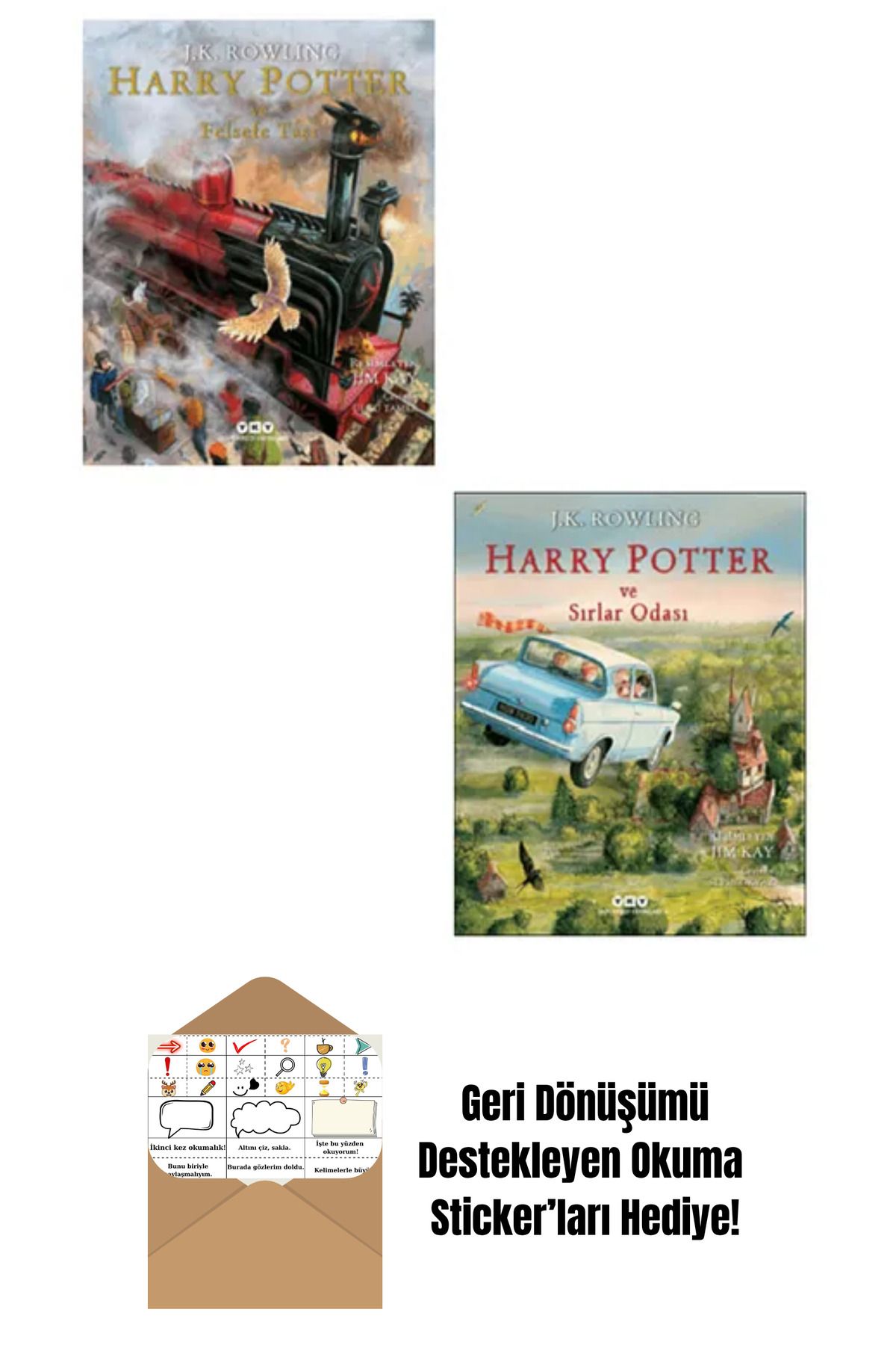 Yapı Kredi Yayınları Harry Potter Felsefe Taşı Sırlar Odası Özel Baskılar 2'li Set + Okuma Sticker'ları