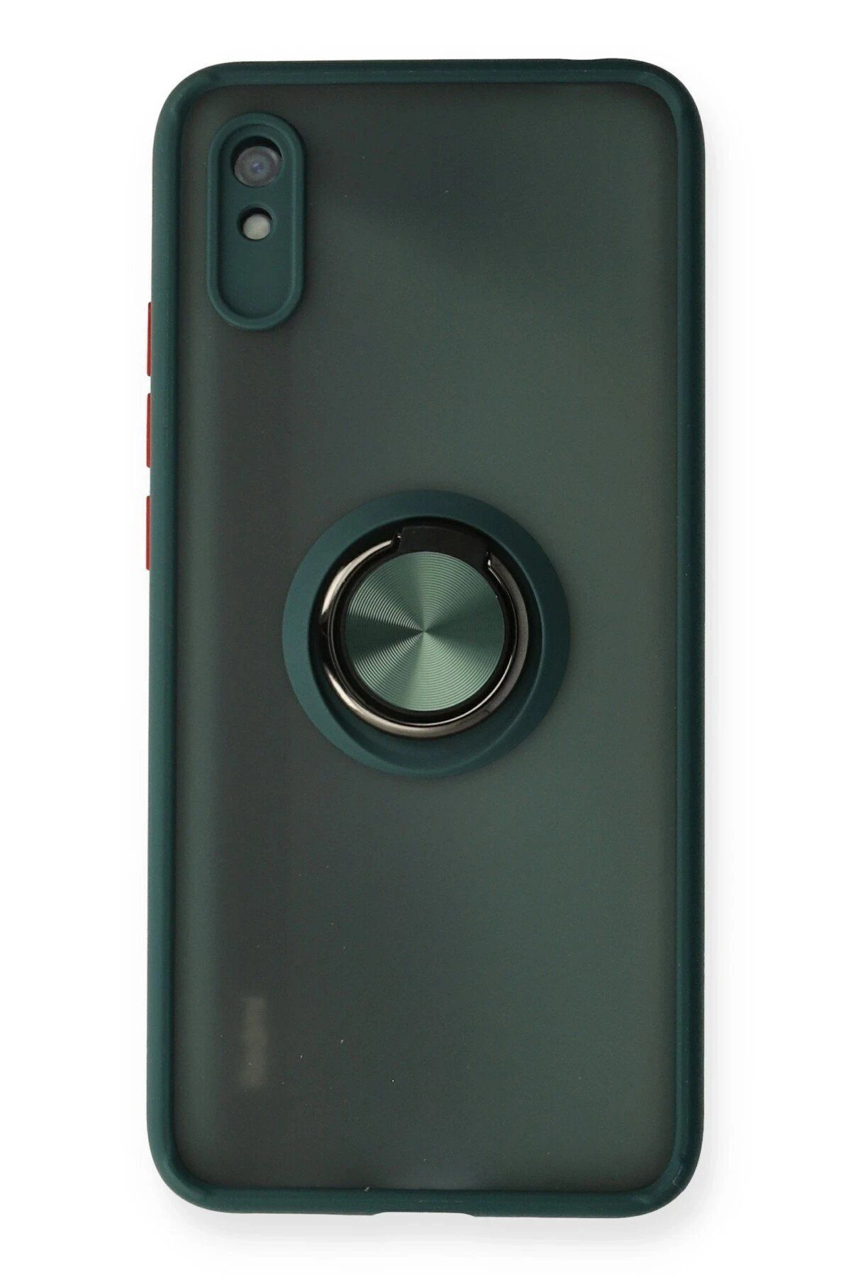 CepteToptan Newface Xiaomi Redmi 9A Kılıf Montreal Yüzüklü Silikon Kapak - Yeşil