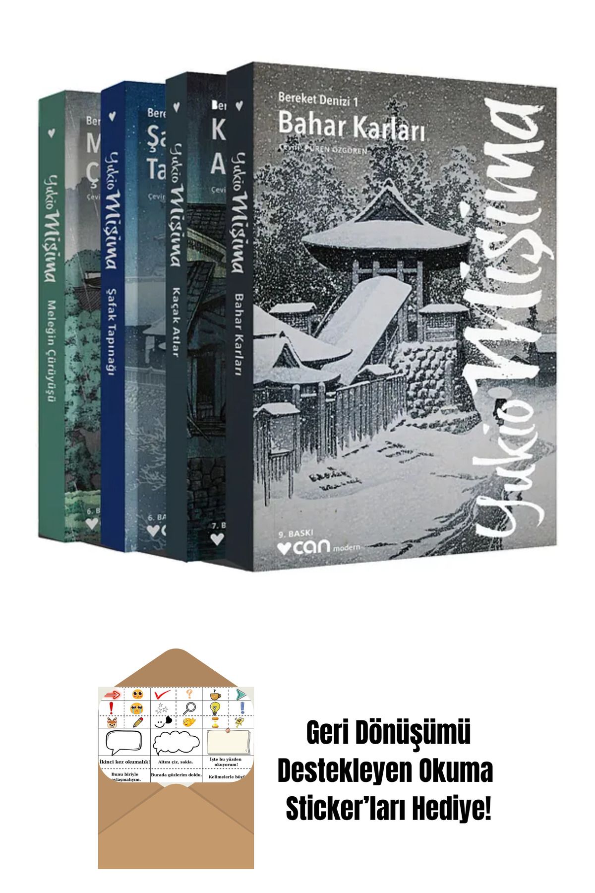 Can Yayınları Yukio Mişima - Bereket Denizi Seti (1-4) + Okuma Sticker'ları