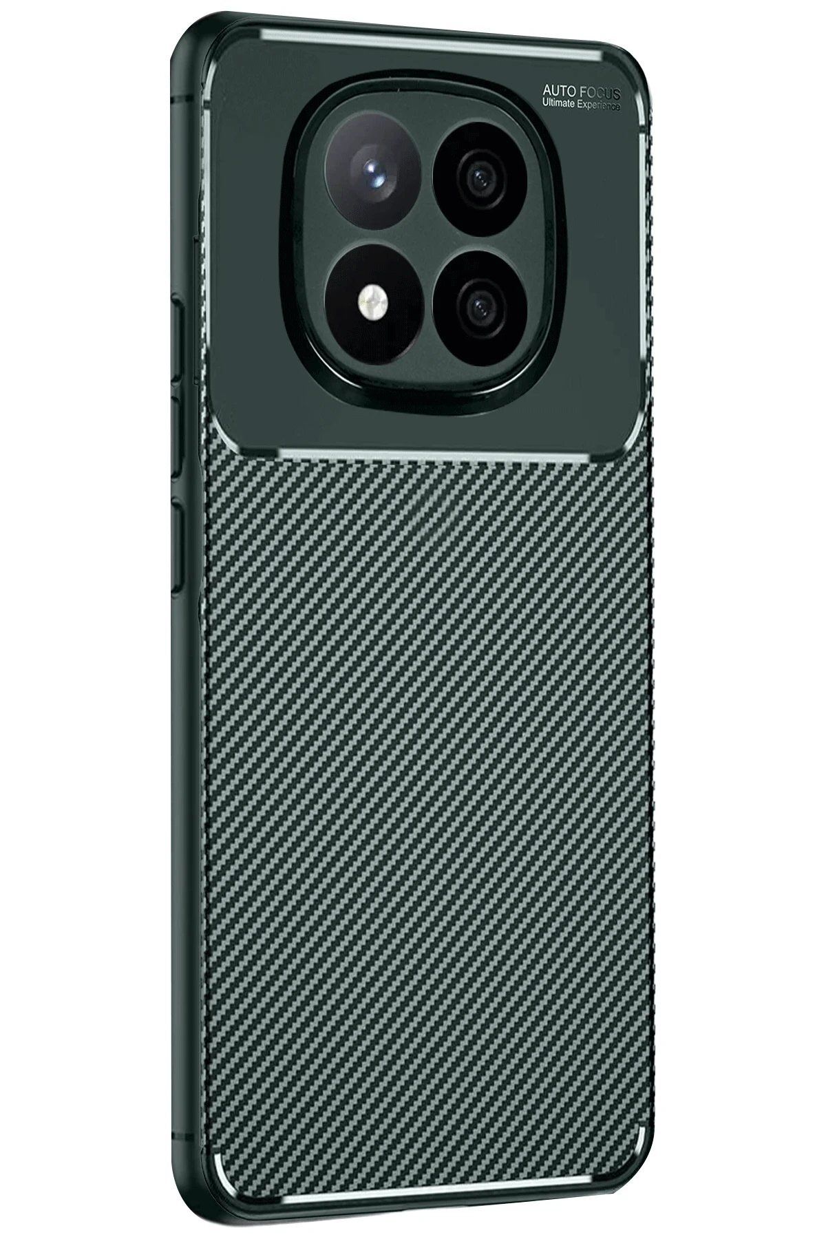CepteToptan Newface Xiaomi Redmi Note 14 Pro Plus Kılıf Auto Focus Karbon Kapak - Koyu Yeşil