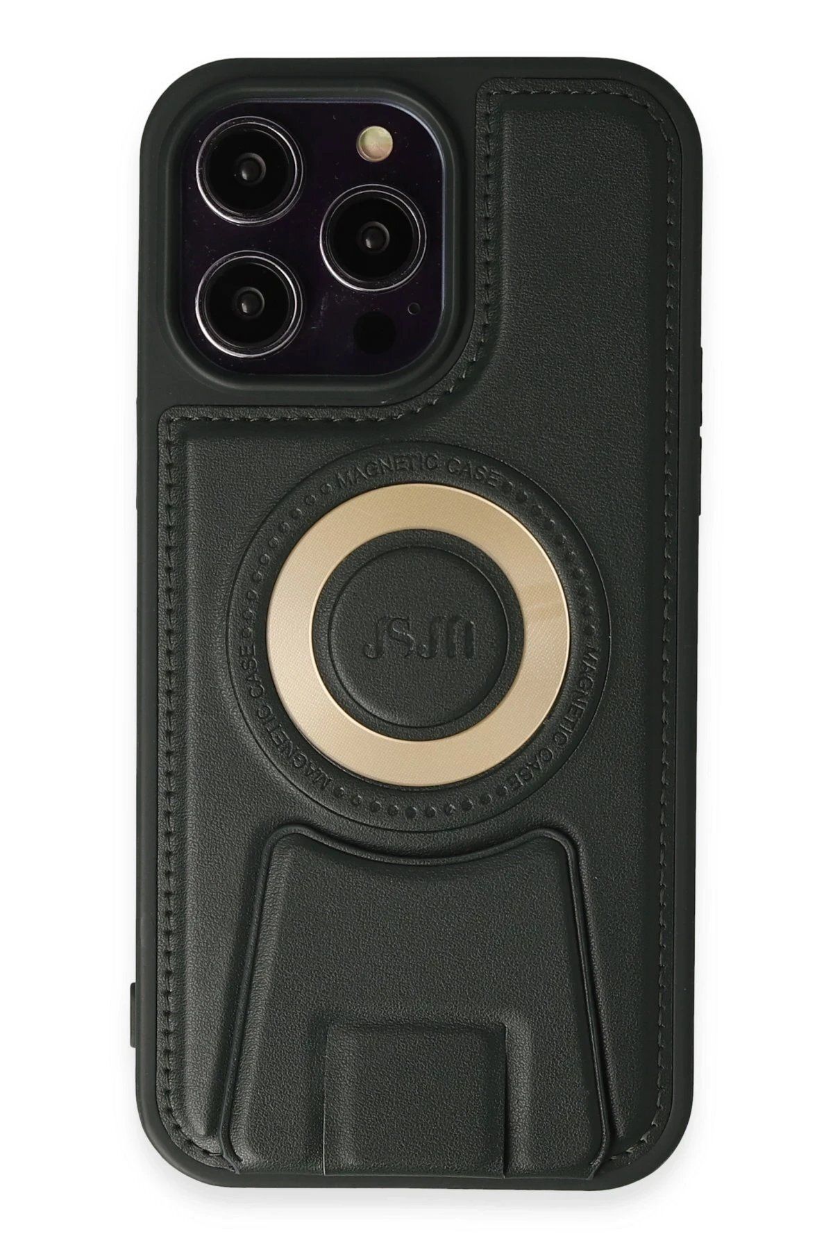 CepteToptan Newface iPhone 14 Pro Kılıf Merkür Magneticsafe Standlı Kapak - Koyu Yeşil