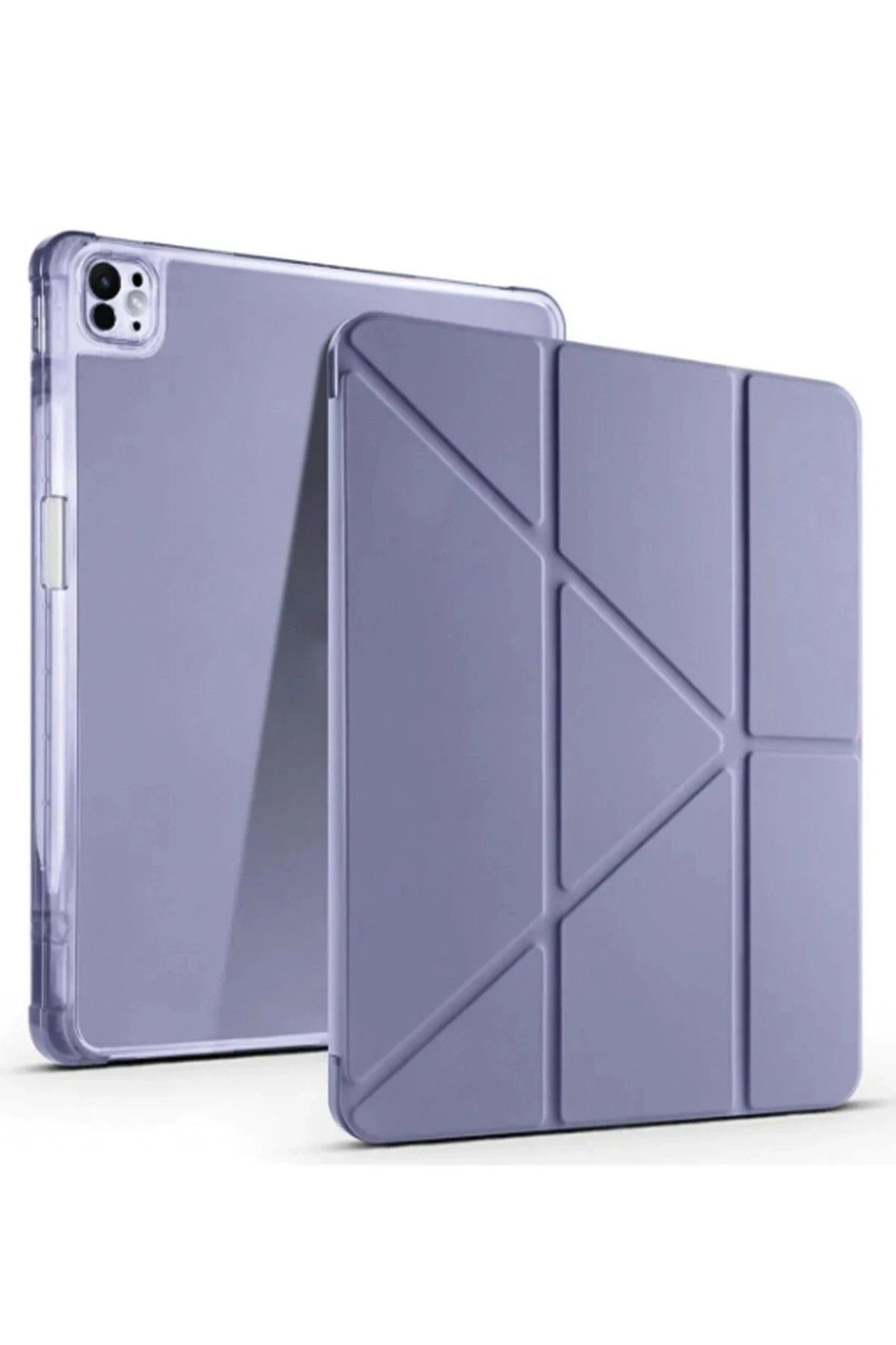 CepteToptan Newface iPad Pro 13 (2024) Kılıf Kalemlikli Mars Tablet Kılıfı - Lila