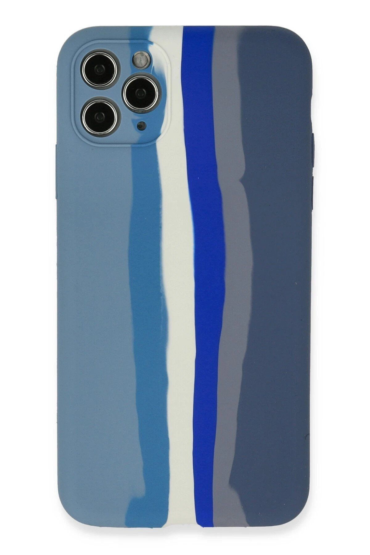 CepteToptan Newface iPhone 11 Pro Kılıf Ebruli Lansman Silikon - Mavi-Gri