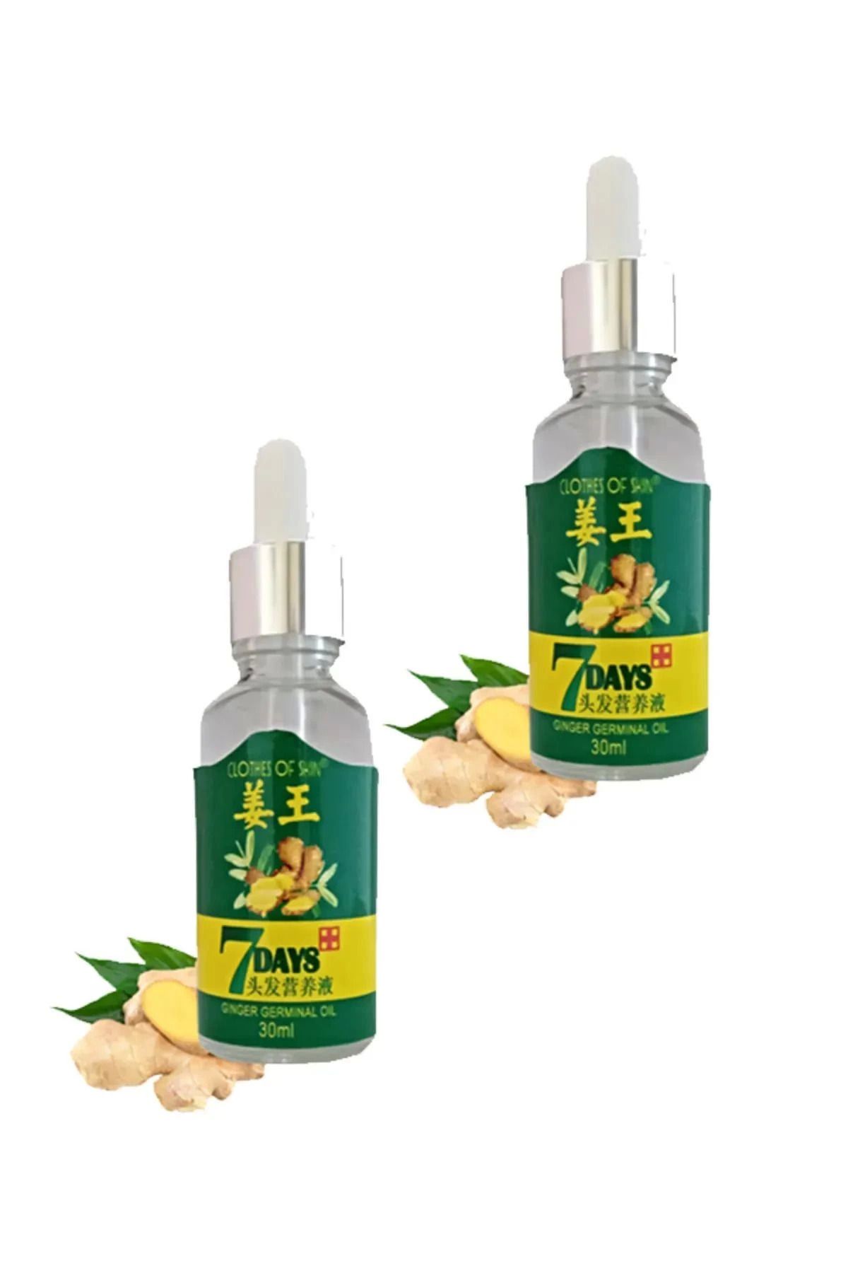 DENİZBİLİŞİM 7 Days Ginger Germinal Essential Oil Hair Growth Loss Treatment Serum Unisex 30 Ml 2 Adet