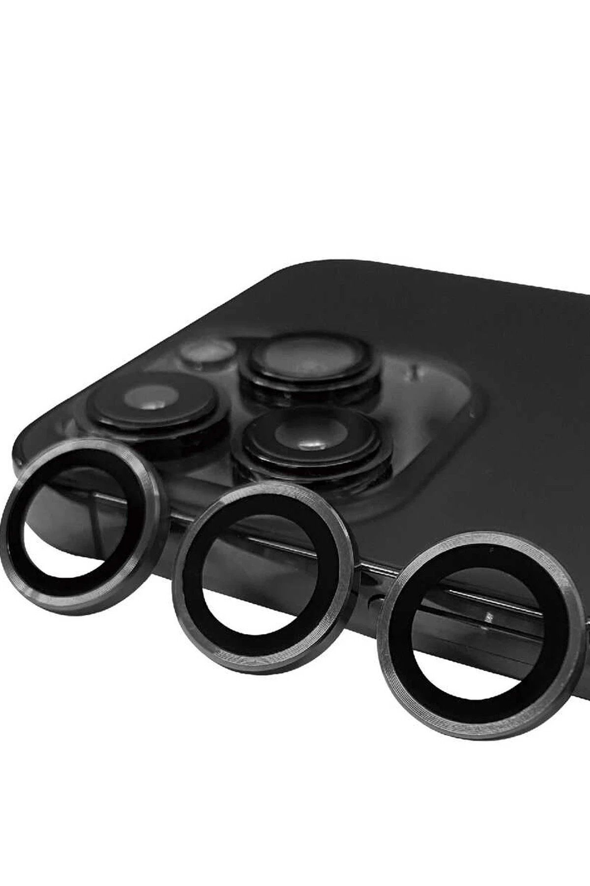 CepteToptan Newface iPhone 15 Pro Raze Metal Kamera Lens - Titan Gri
