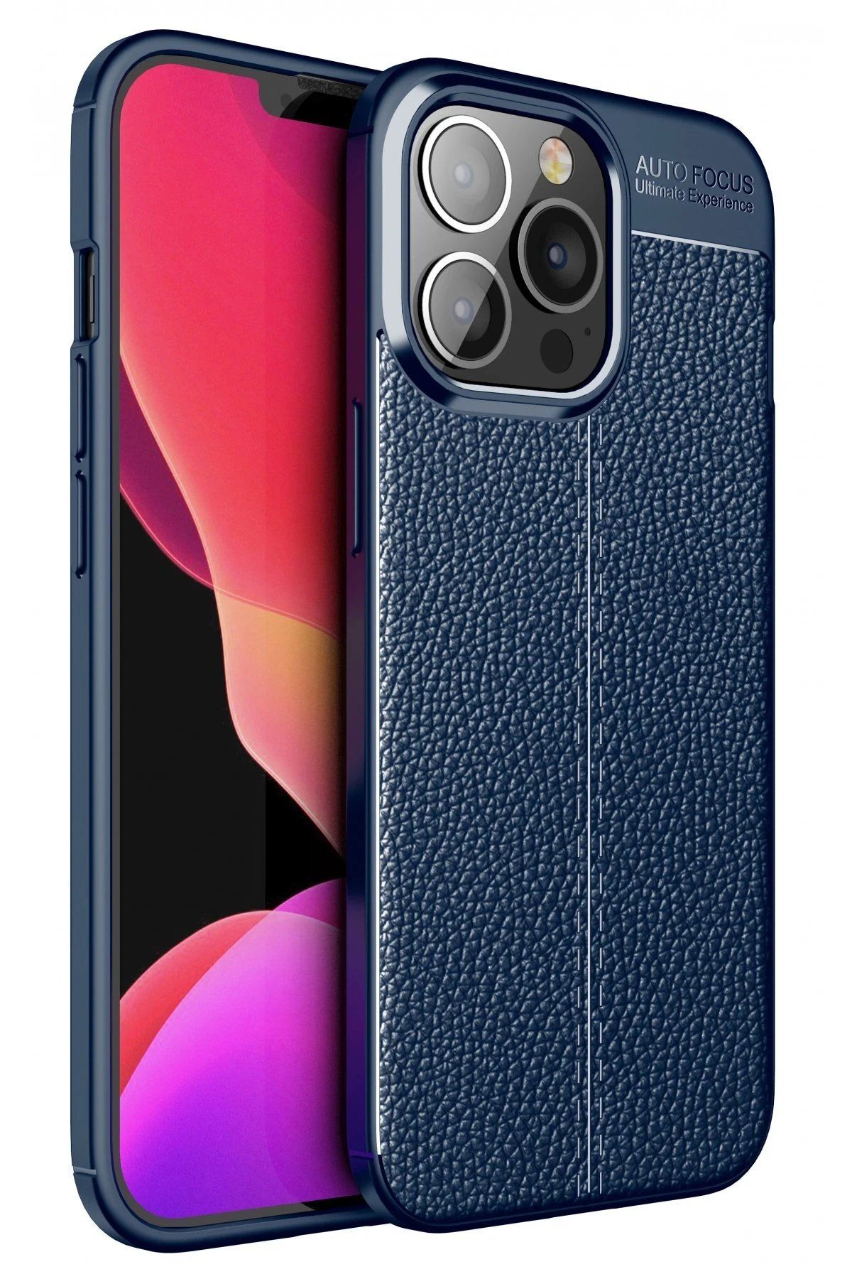 CepteToptan Newface iPhone 13 Pro Max Kılıf Auto Focus Kapak - Lacivert