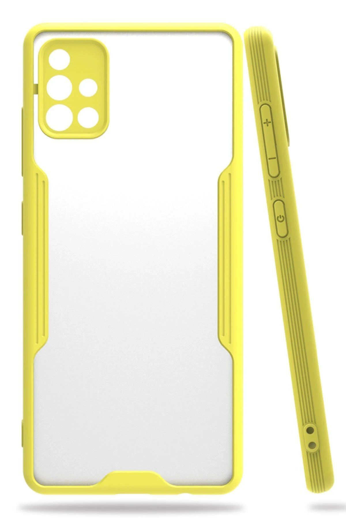 Toptan Bulurum Newface Samsung Galaxy A71 Kılıf Platin Silikon - Sarı