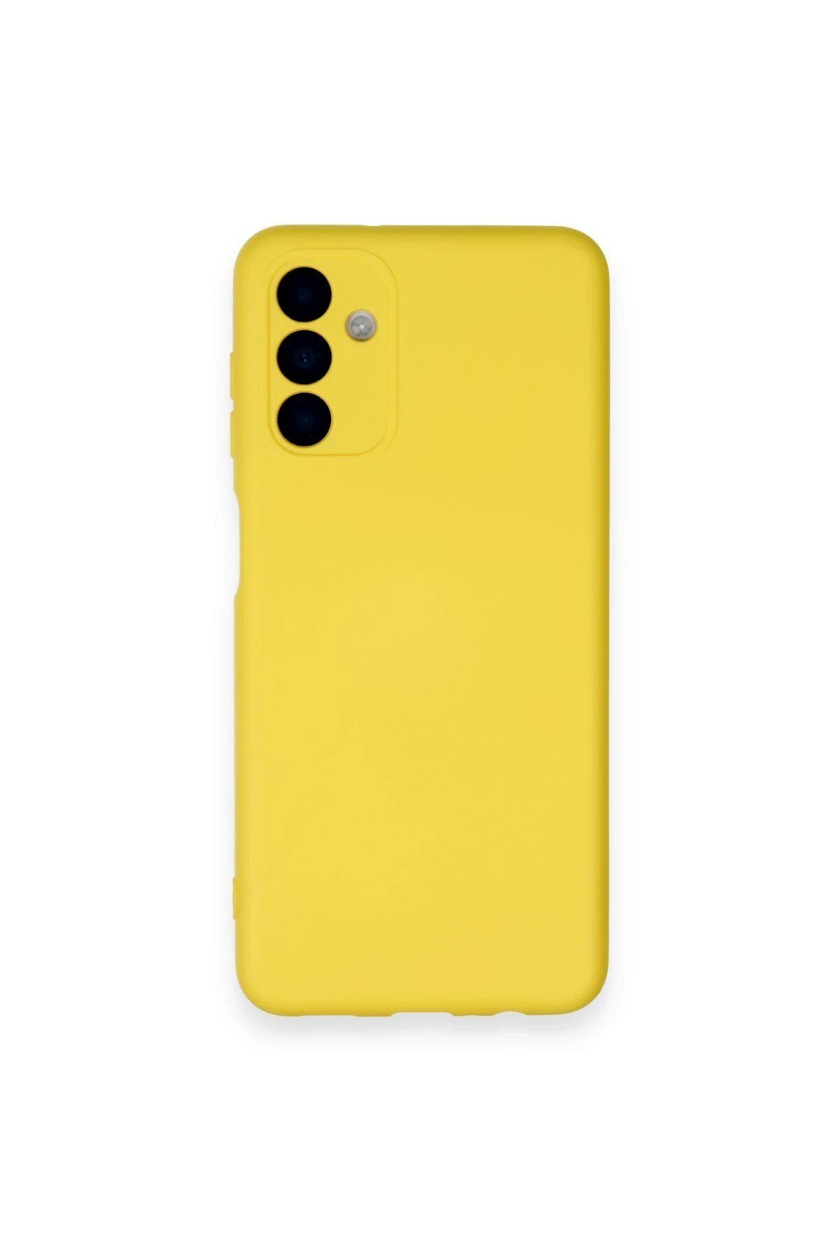 CepteToptan Newface Samsung Galaxy A14 4G Kılıf Nano içi Kadife Silikon - Sarı