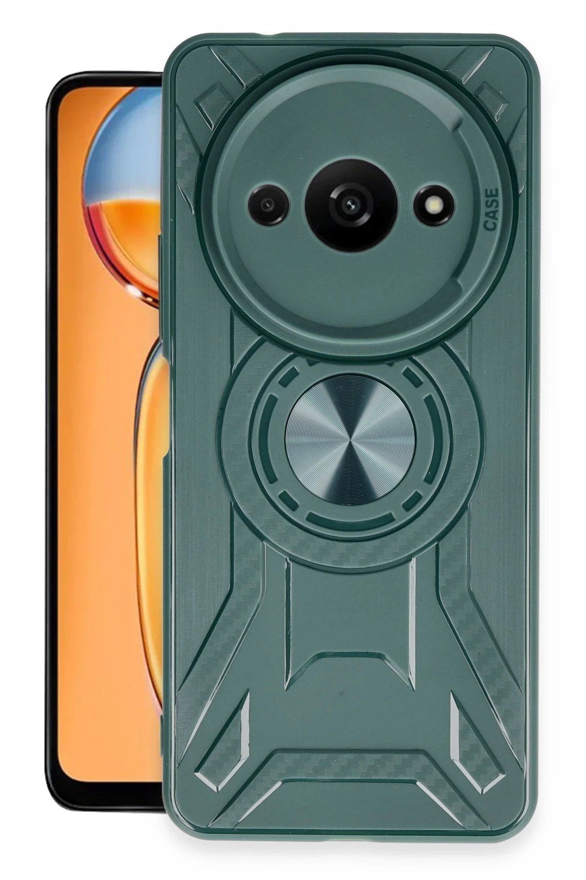 CepteToptan Newface Xiaomi Redmi A3 4G Kılıf Lincoln Silikon - Koyu Yeşil