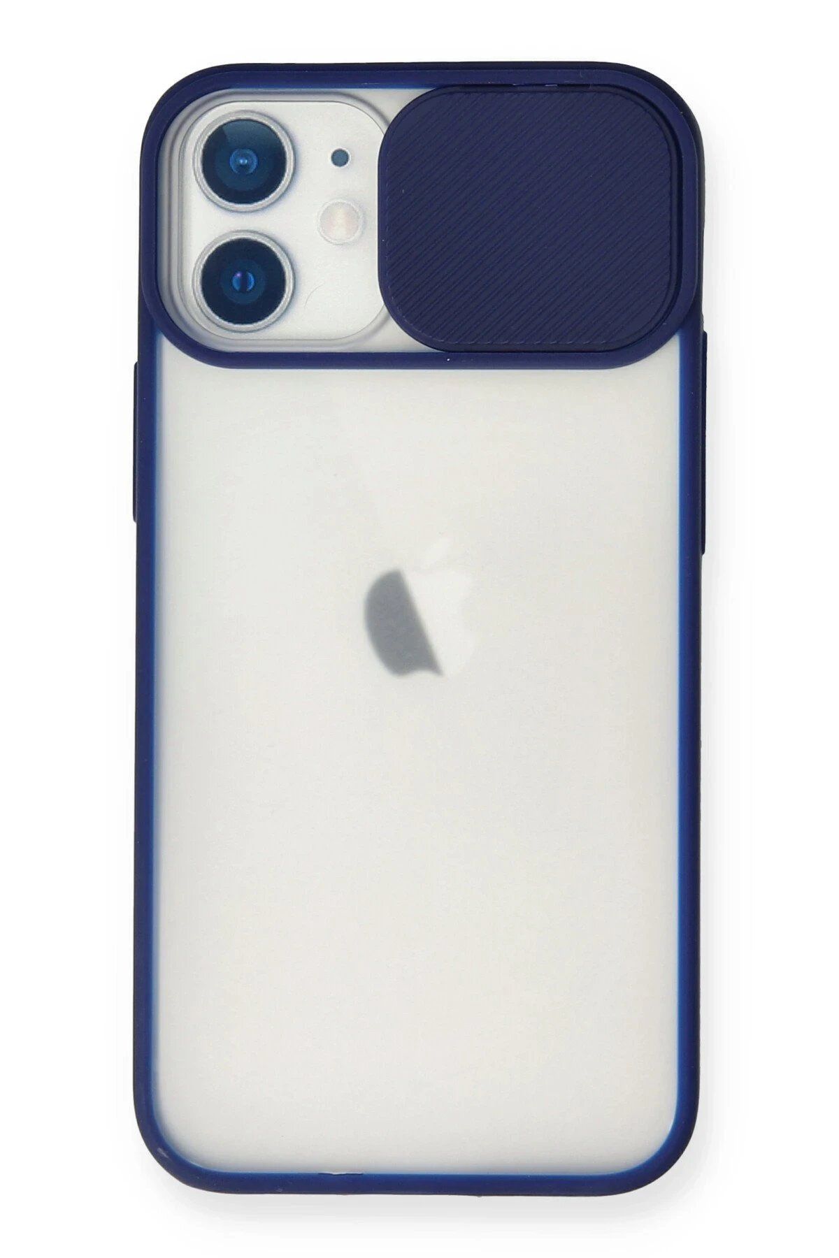 CepteToptan Newface iPhone 11 Kılıf Palm Buzlu Kamera Sürgülü Silikon - Lacivert