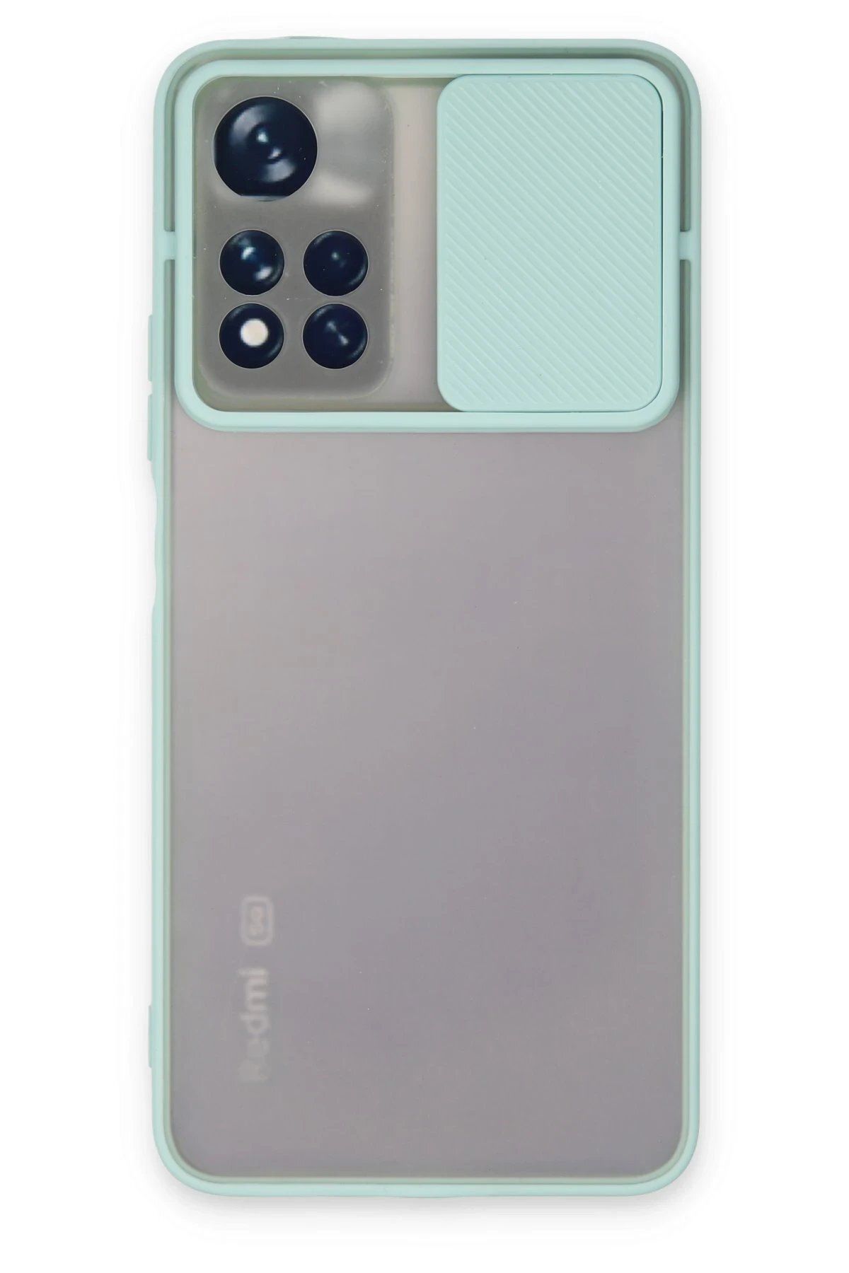 CepteToptan Newface Xiaomi Redmi Note 11 Pro Plus 5G Kılıf Palm Buzlu Kamera Sürgülü Silikon - Turkuaz