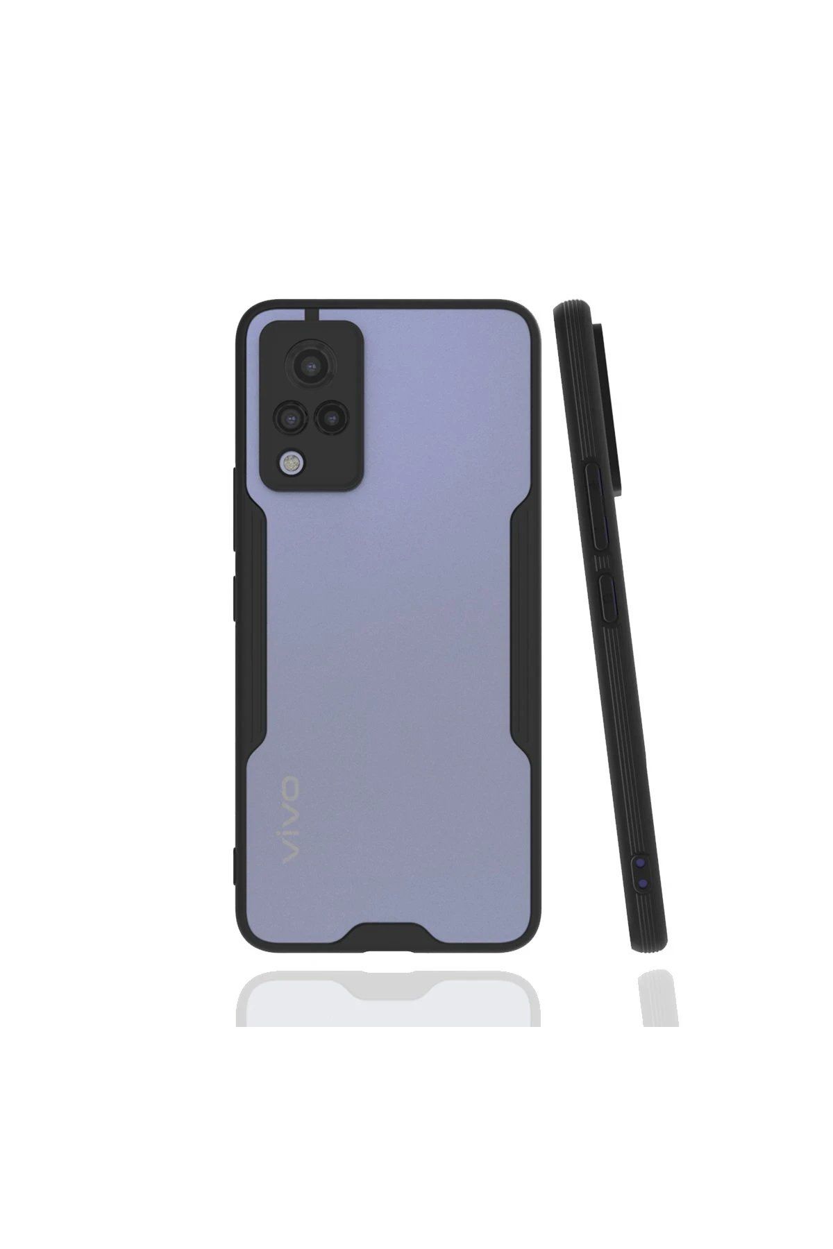 CepteToptan Newface Vivo V21 Kılıf Platin Silikon - Siyah