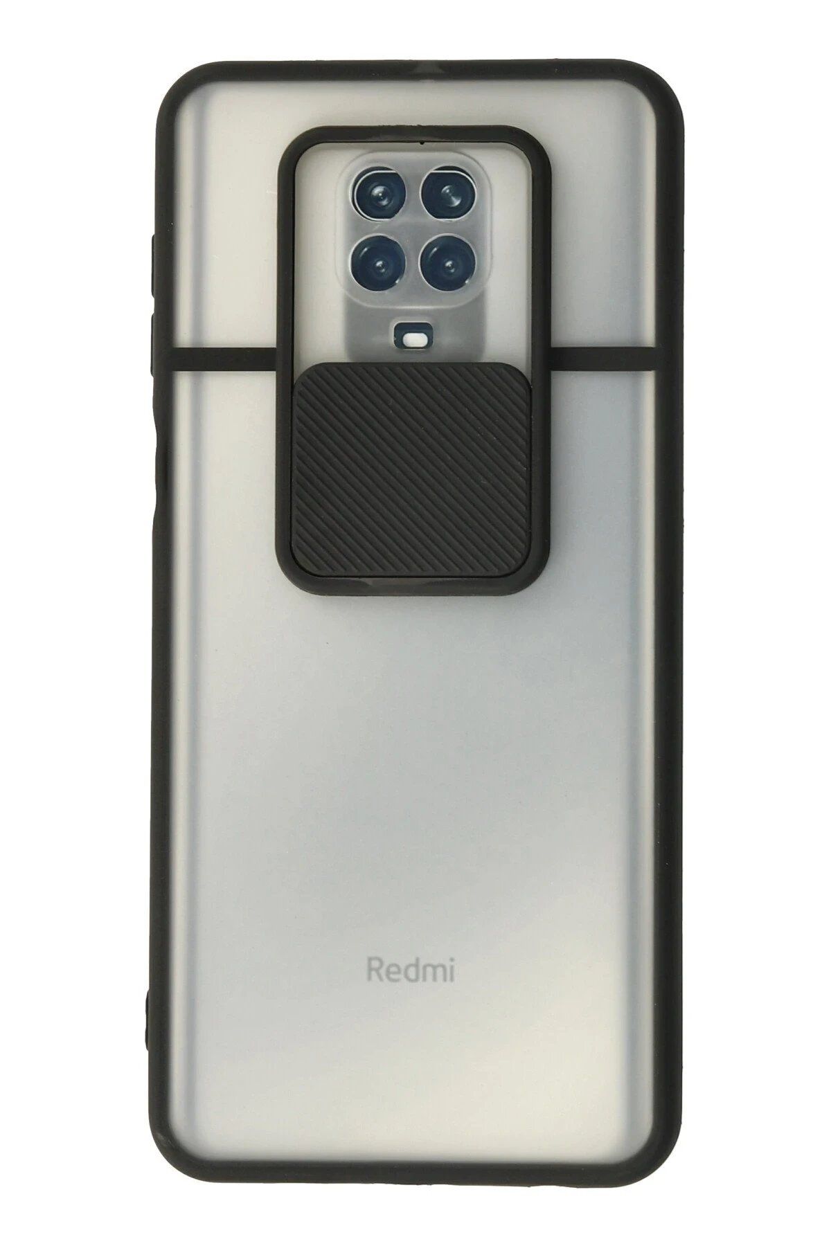 CepteToptan Newface Xiaomi Redmi Note 9 Pro Kılıf Palm Buzlu Kamera Sürgülü Silikon - Siyah