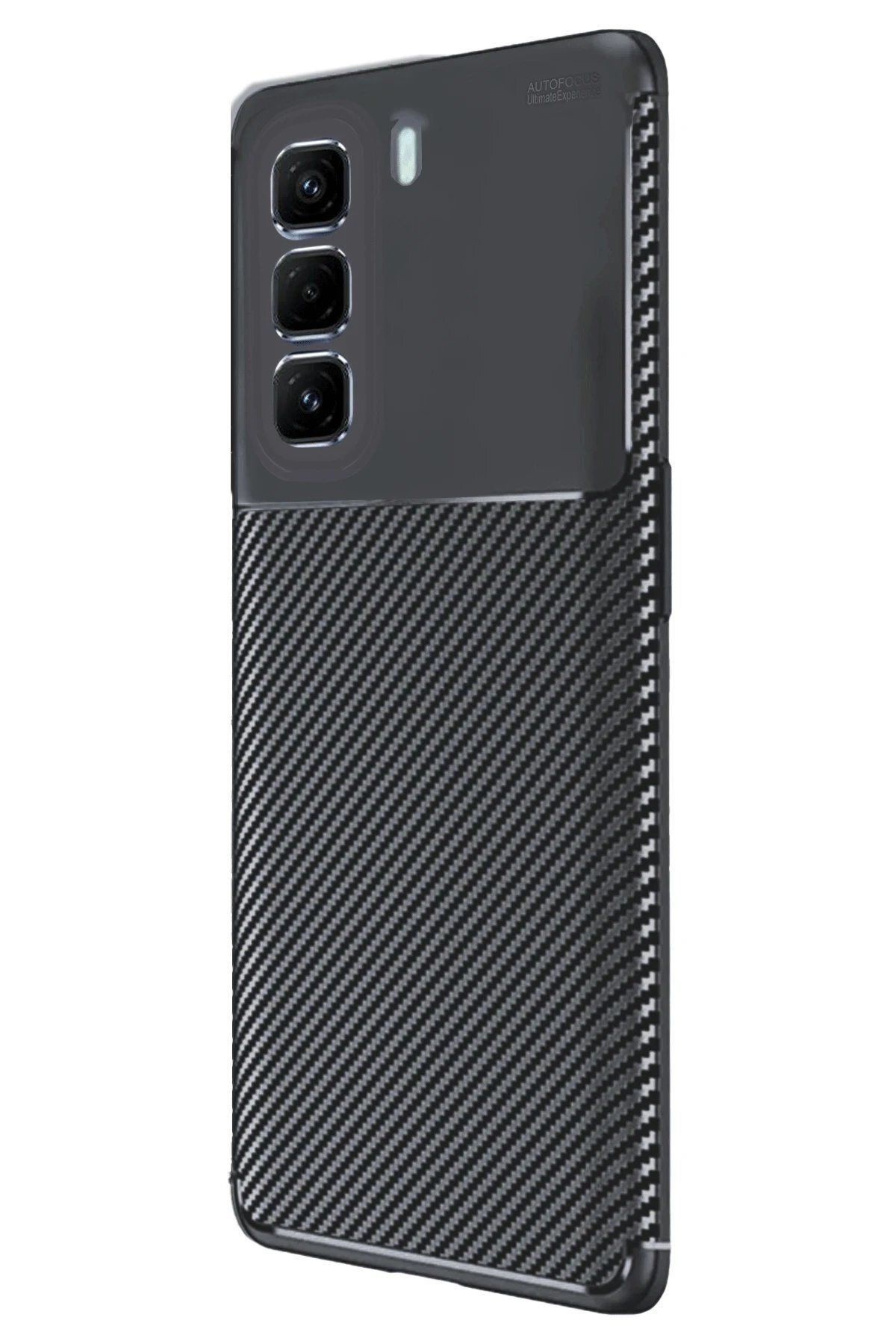 CepteToptan Newface İnfinix Hot 50 4G Kılıf Auto Focus Karbon Kapak - Siyah