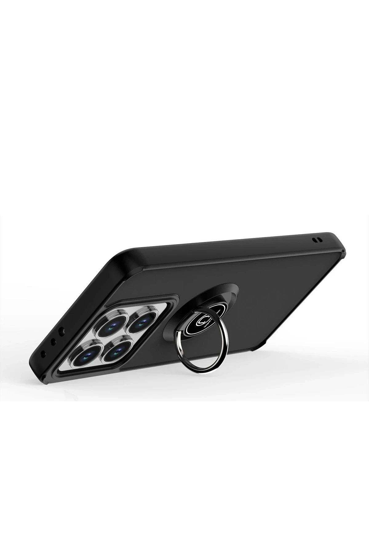 CepteToptan Newface Xiaomi Mi 15 Pro Kılıf Montreal Yüzüklü Silikon Kapak - Siyah