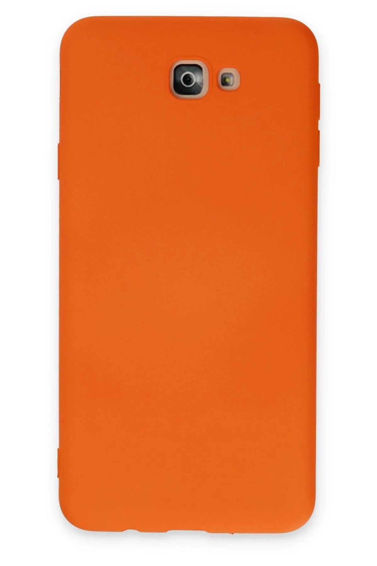 CepteToptan Newface Samsung Galaxy J7 Prime Kılıf Nano içi Kadife Silikon - Turuncu