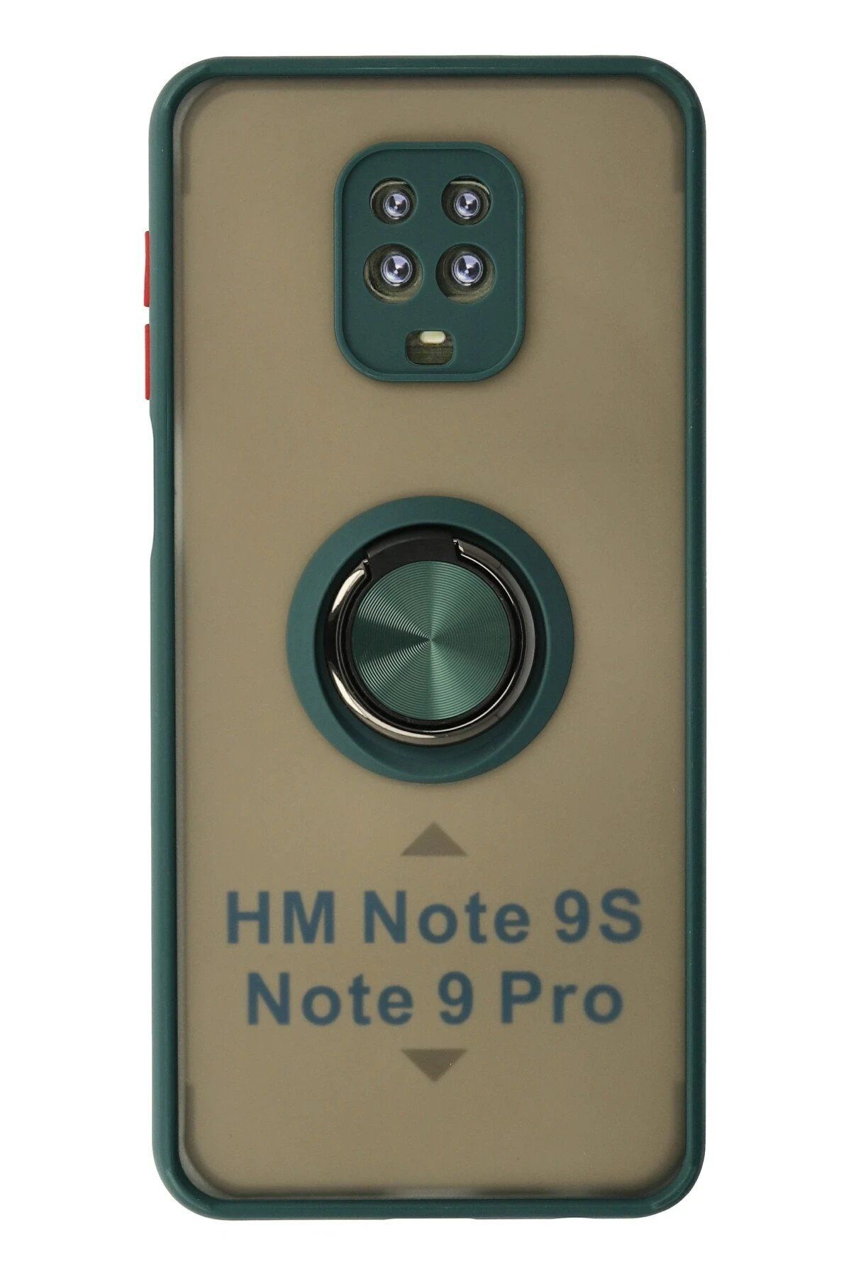 CepteToptan Newface Xiaomi Redmi Note 9 Pro Kılıf Montreal Yüzüklü Silikon Kapak - Yeşil